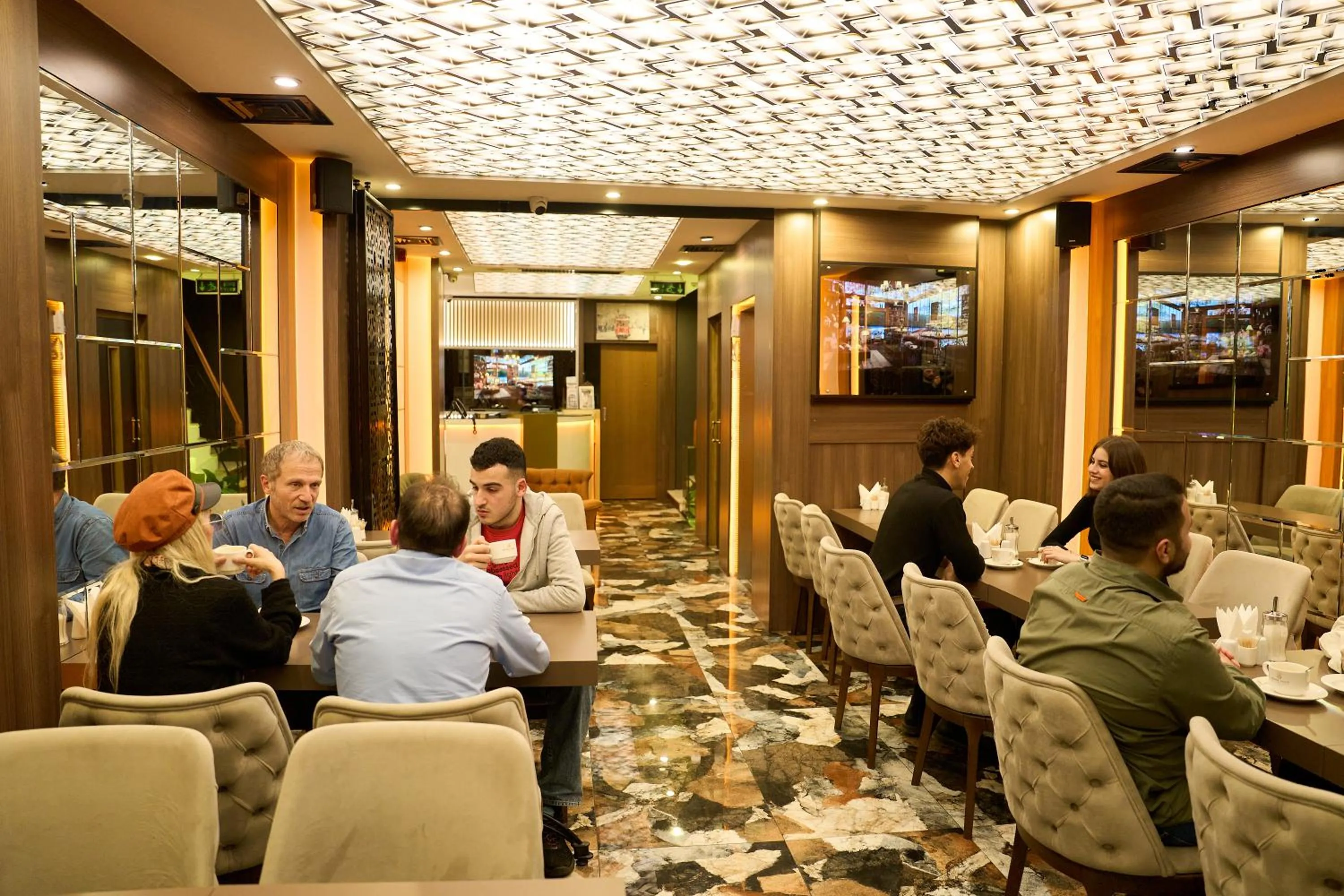 Buffet breakfast in Bonne Sante Hotel