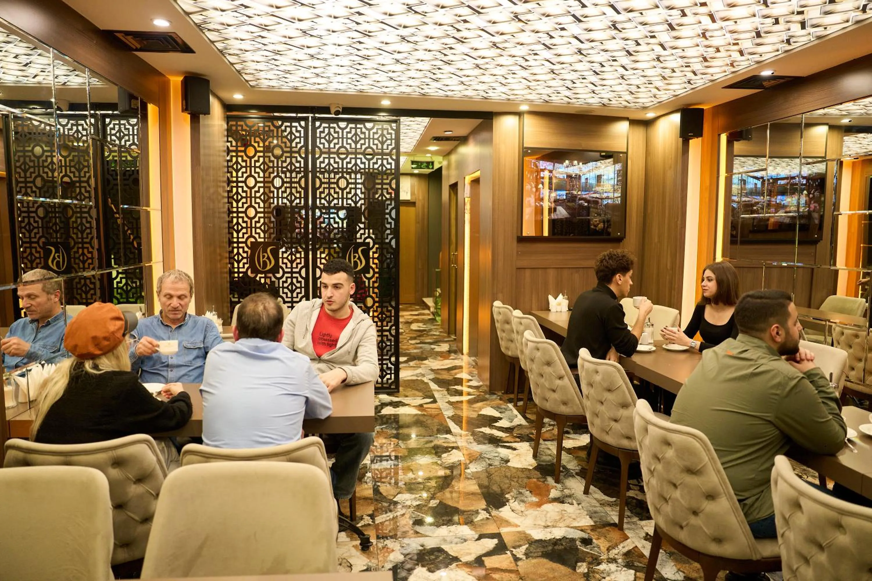 Buffet breakfast in Bonne Sante Hotel