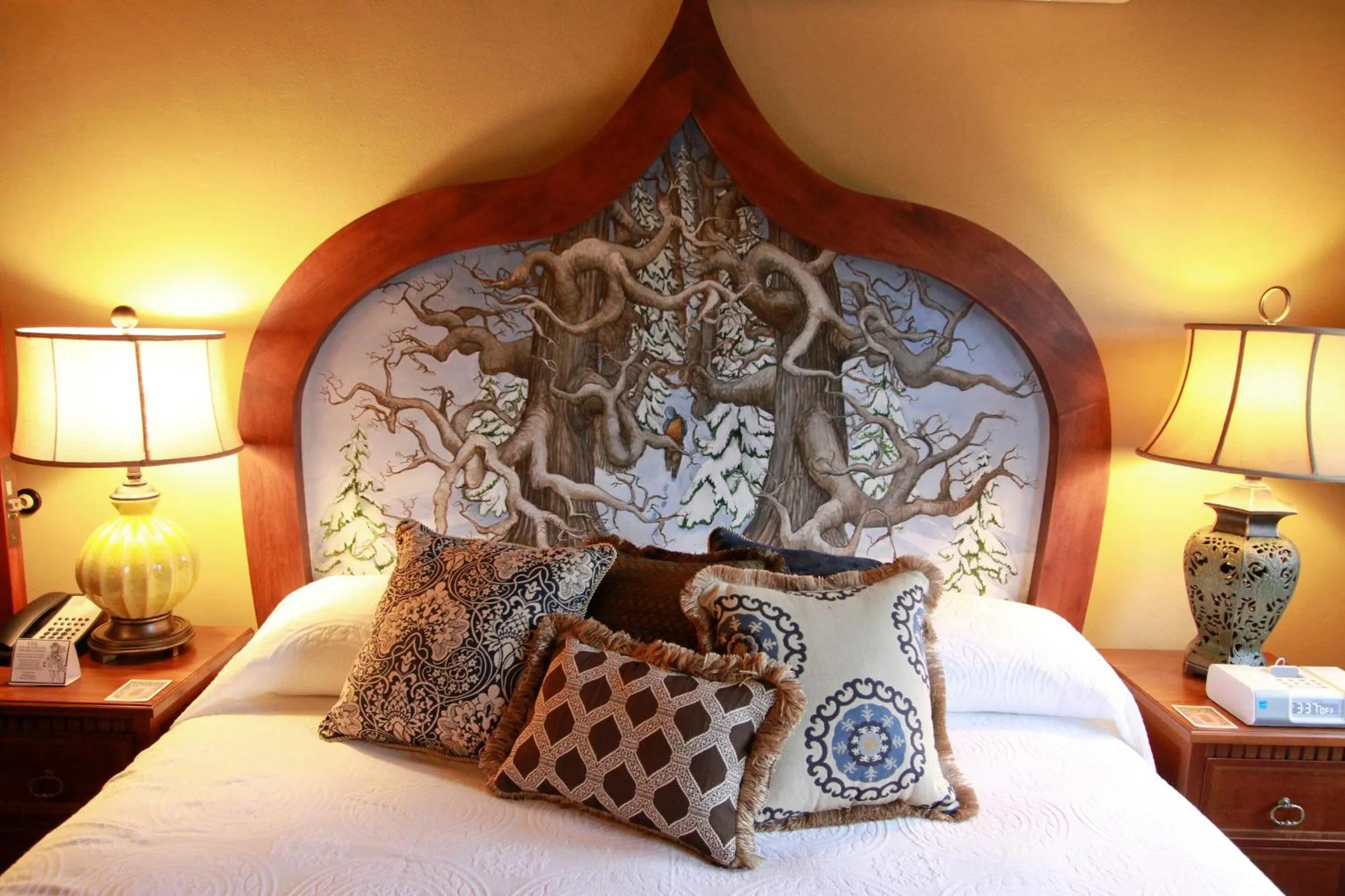 Decorative detail, Bed in McMenamins Kennedy School