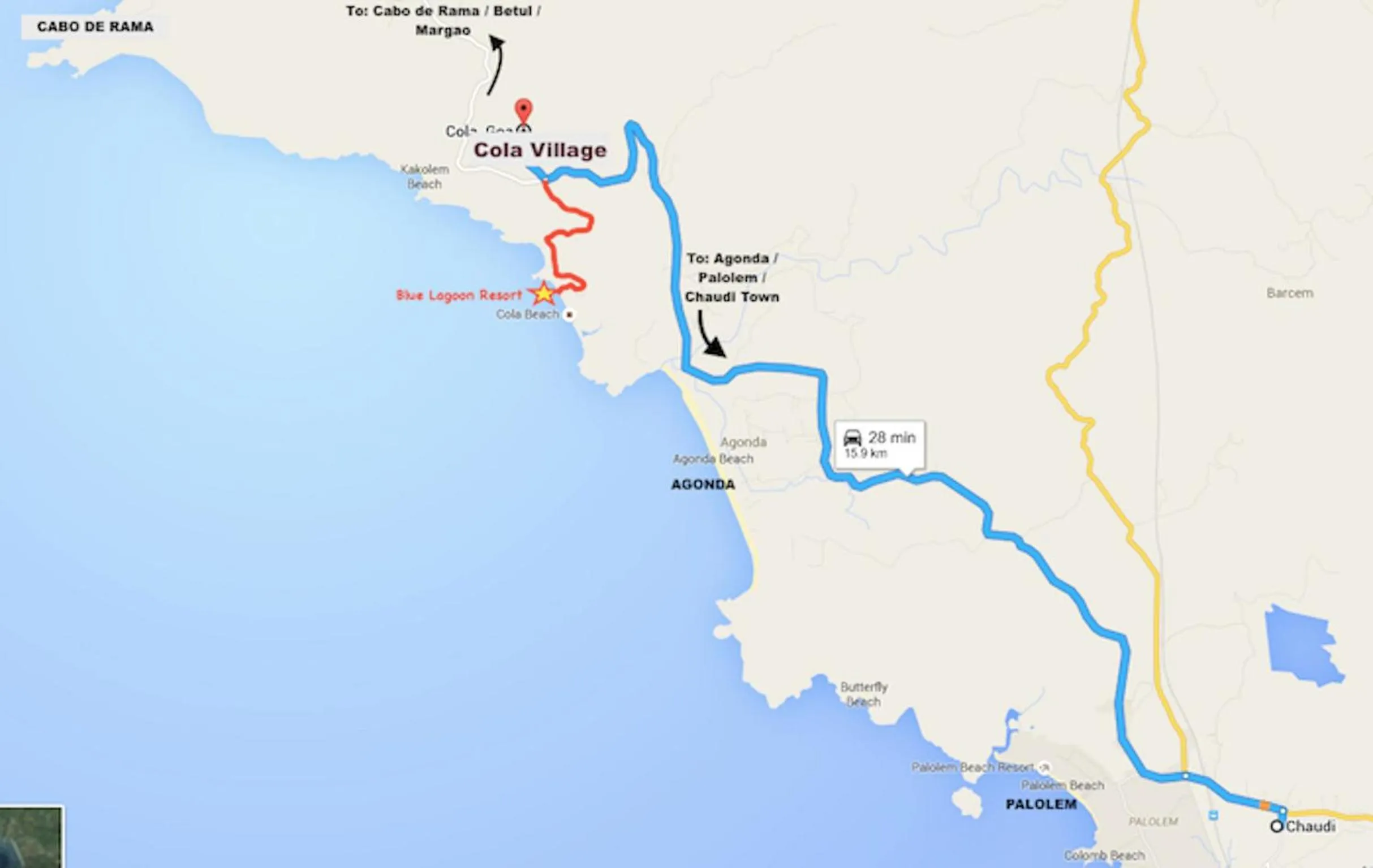 Area and facilities in Blue Lagoon Resort Goa