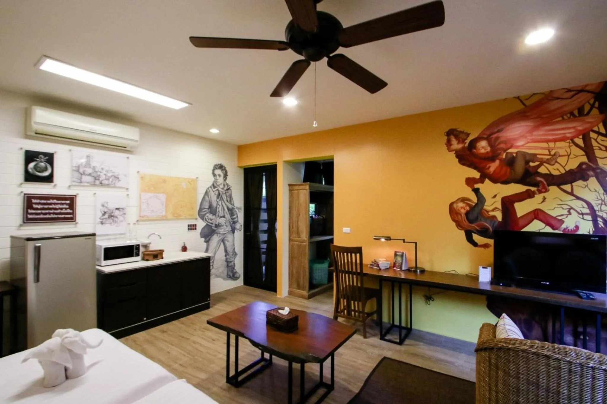 Seating area, Bed in Rain Tree Khao Yai Hotel