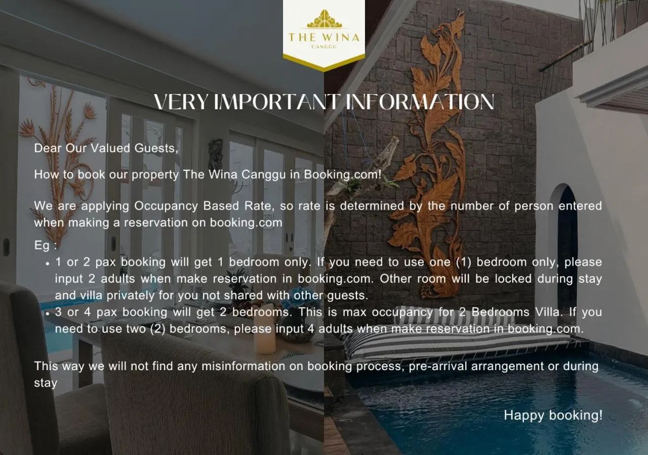 Text overlay in The Wina Villa Canggu by The Wina Resorts