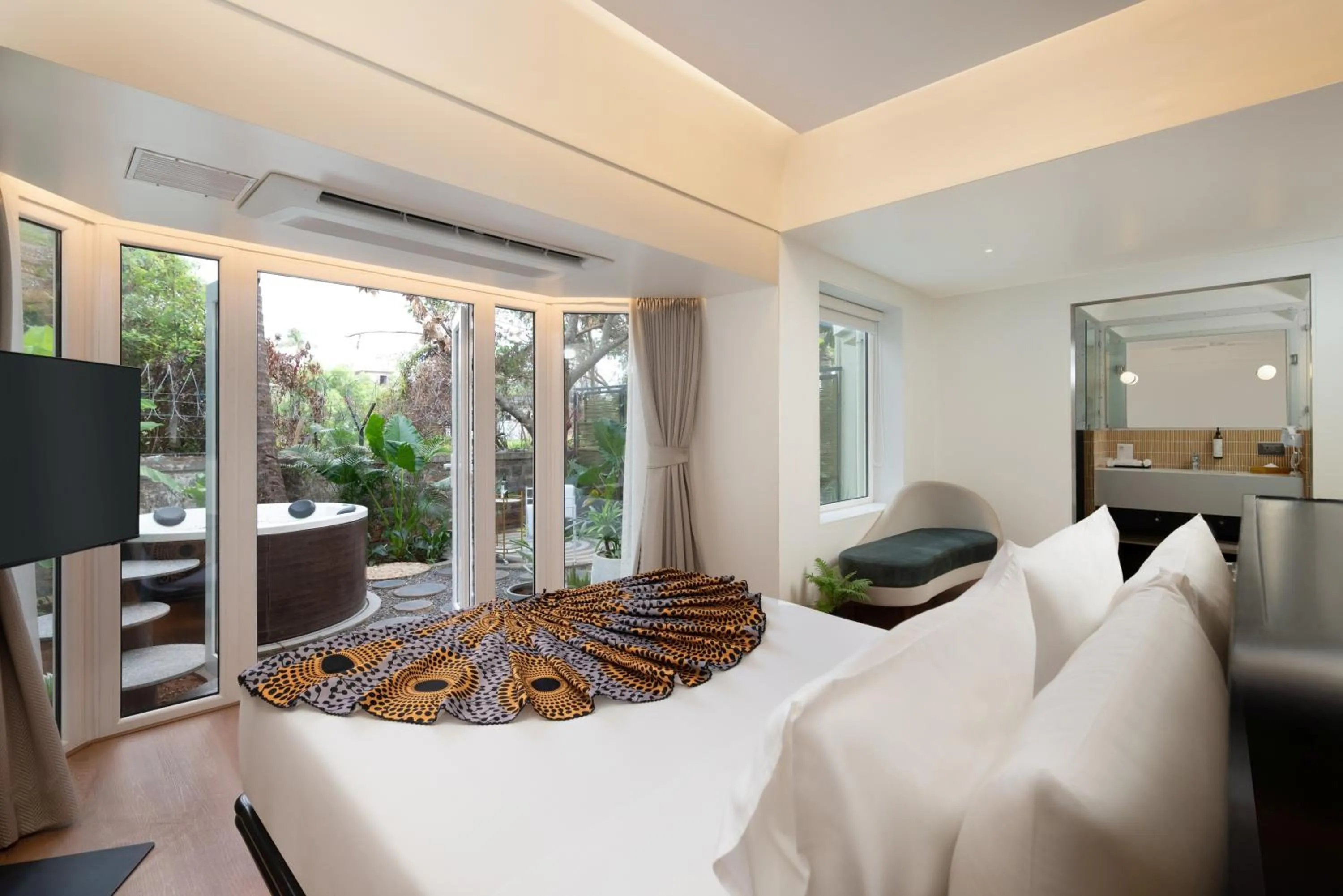 View (from property/room), Bed in The Orchid Passaros Benaulim Goa