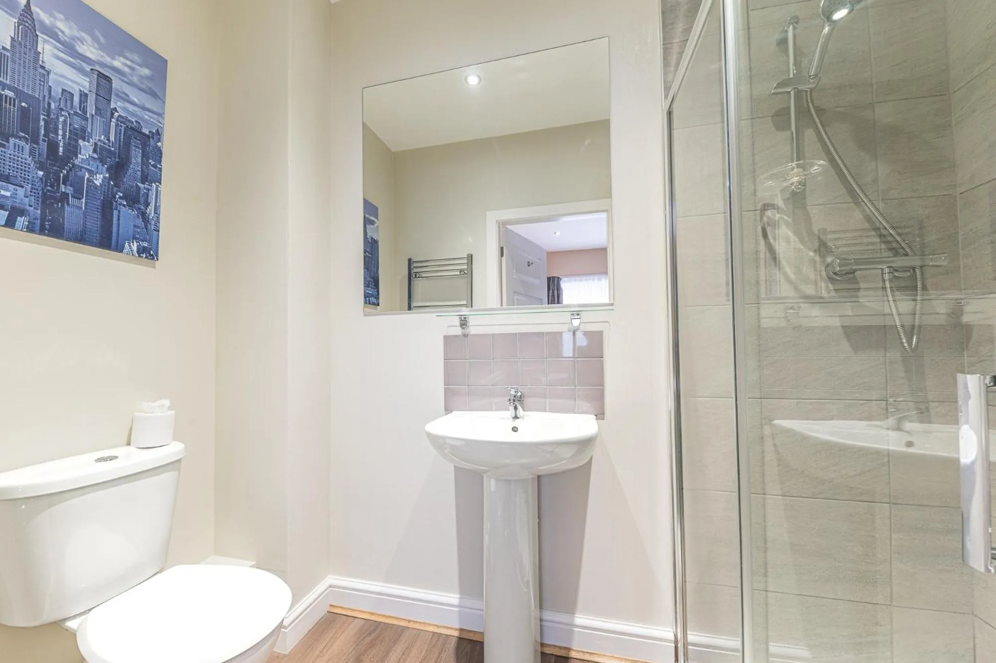 Shower in Abbey Apartments Modern ApartHotel for Tourists & Professionals