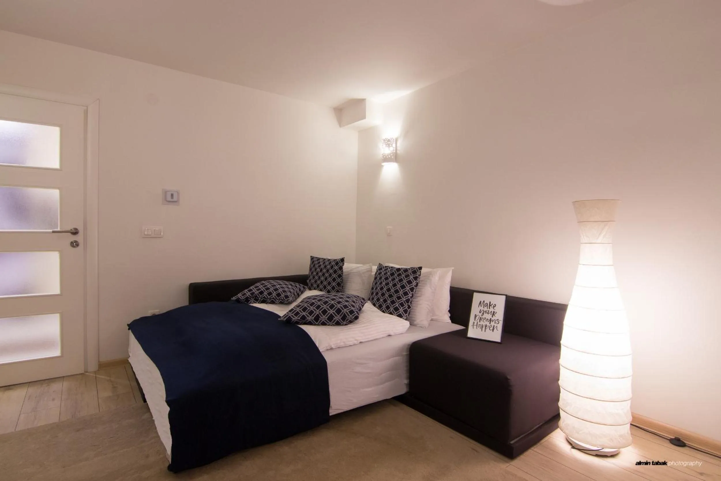 Living room, Bed in Apartment Residence 22