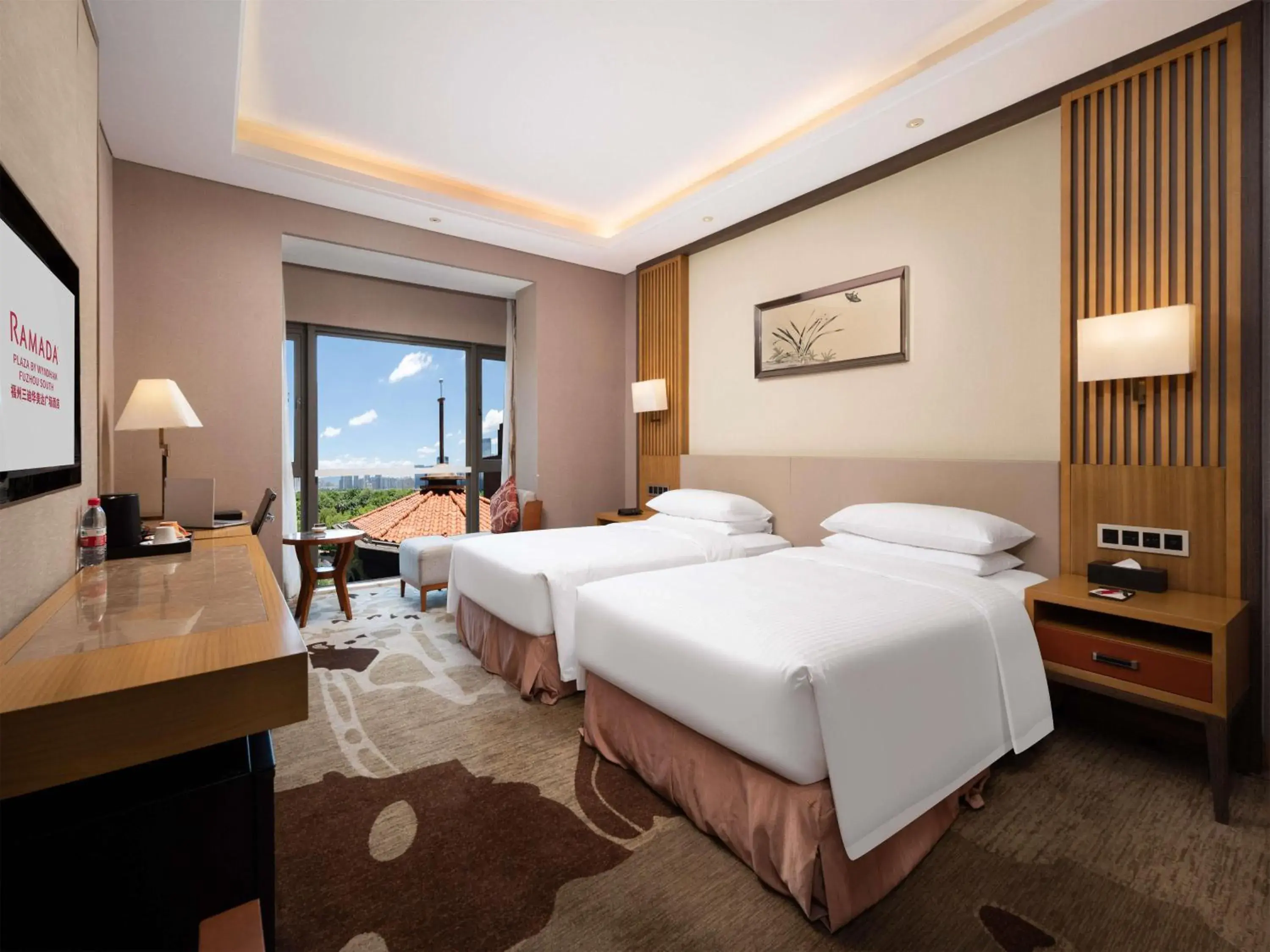 Twin Room with City View in Ramada Plaza By Wyndham Fuzhou South Twin Room with City View in Ramada Plaza By Wyndham Fuzhou South