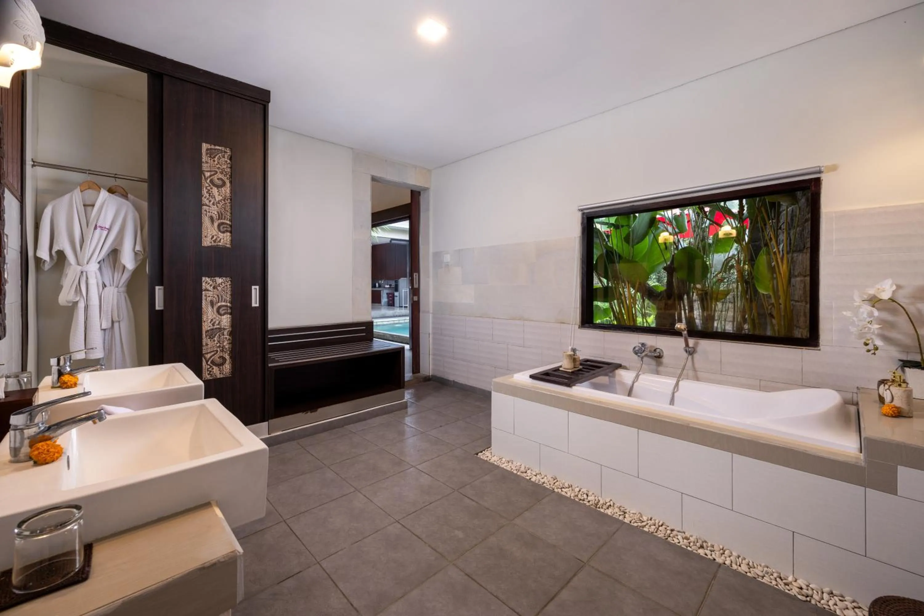 Bed in Griya Shanti Villas & Spa