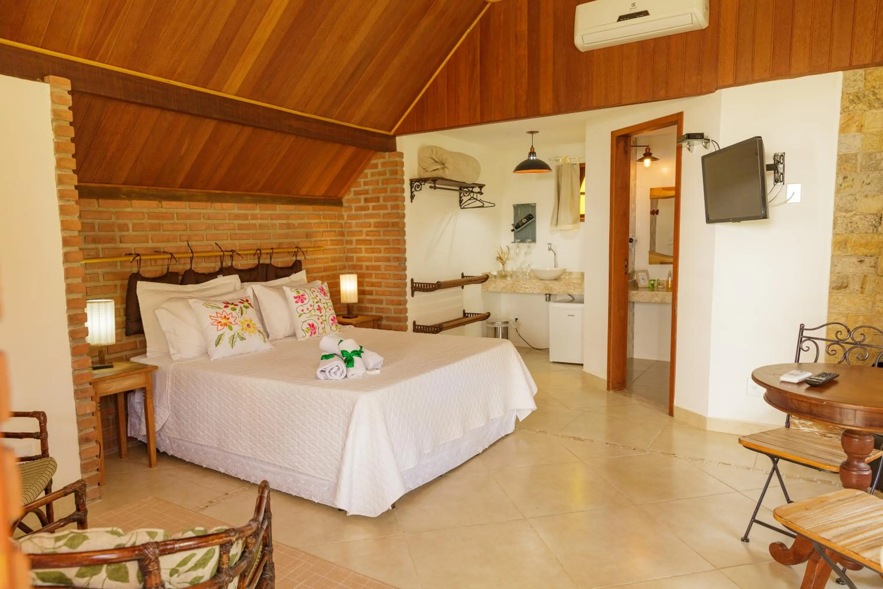 Bed in Pousada das Bromélias