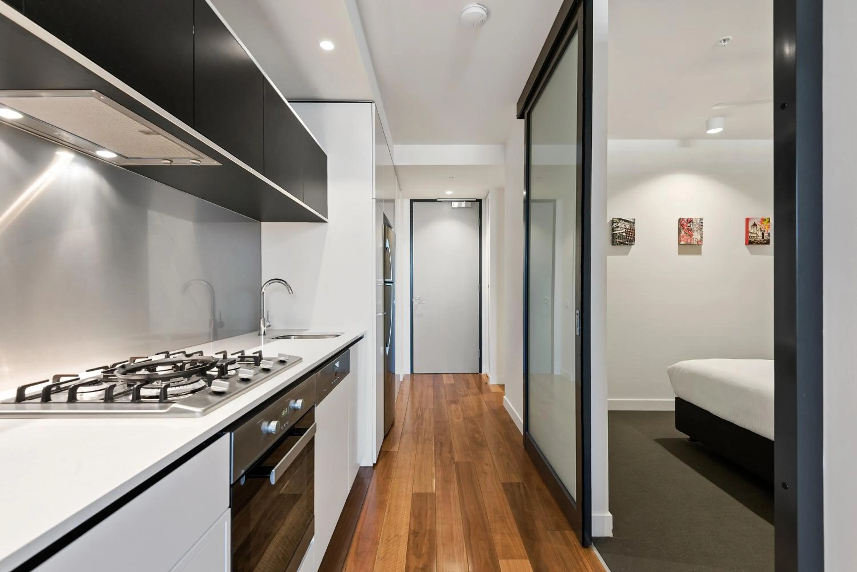 Kitchen or kitchenette in District Apartments Fitzroy