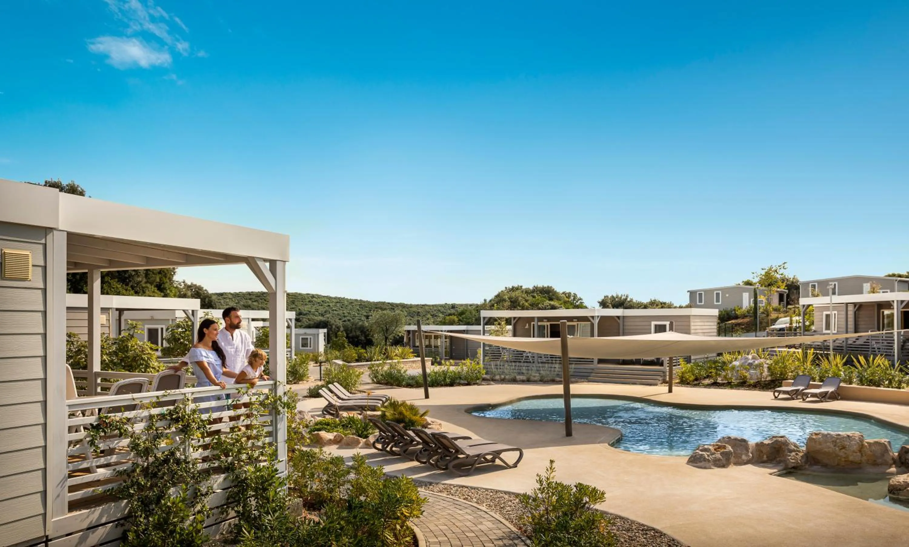 Pool view in Maistra Camping Veštar Mobile homes