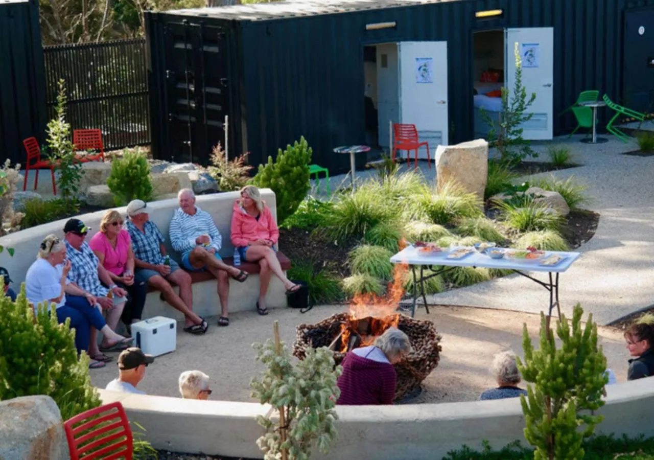 group of guests in BIG4 Tassie Getaway Parks St Helens