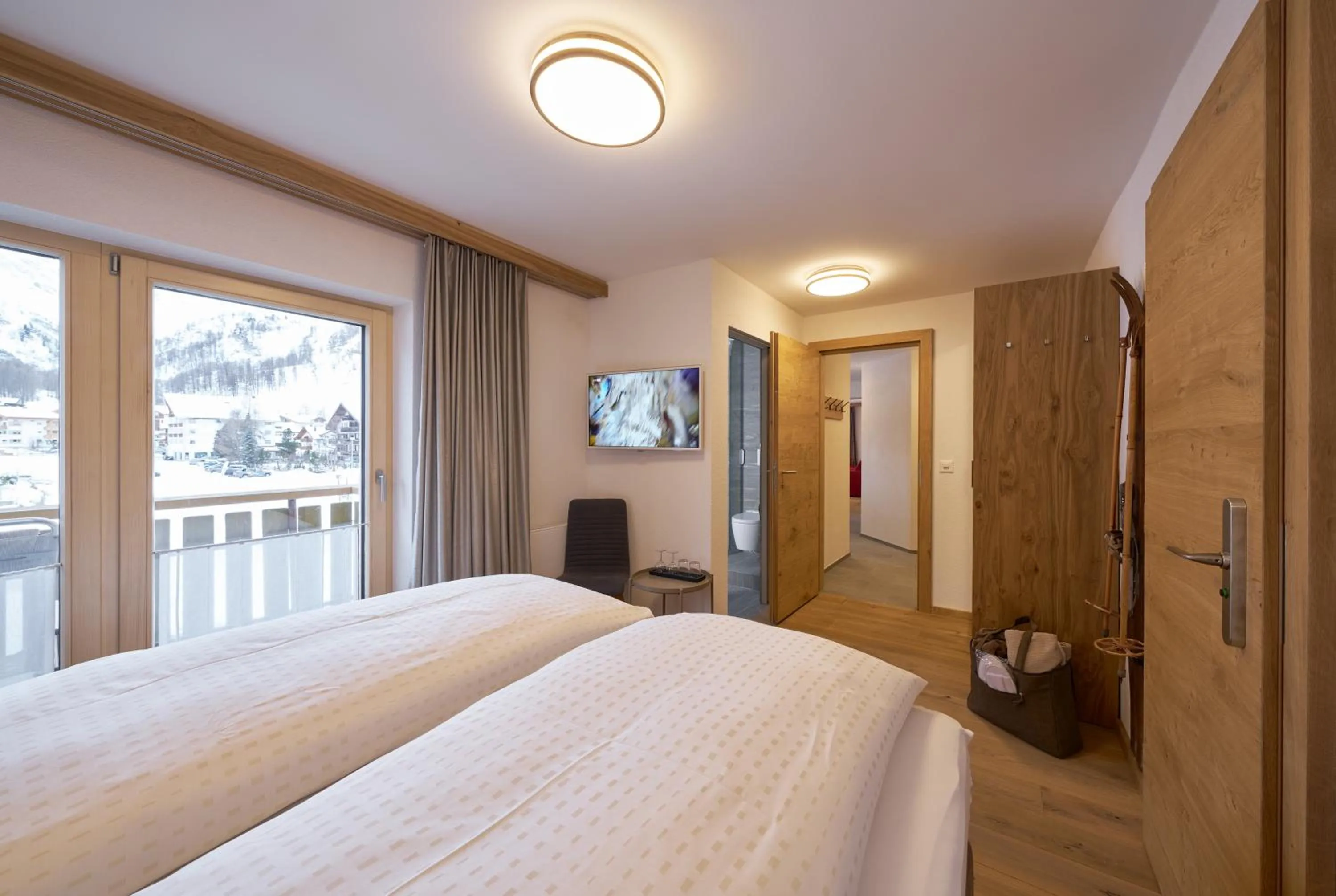 Bed in Aparthotel Grischuna