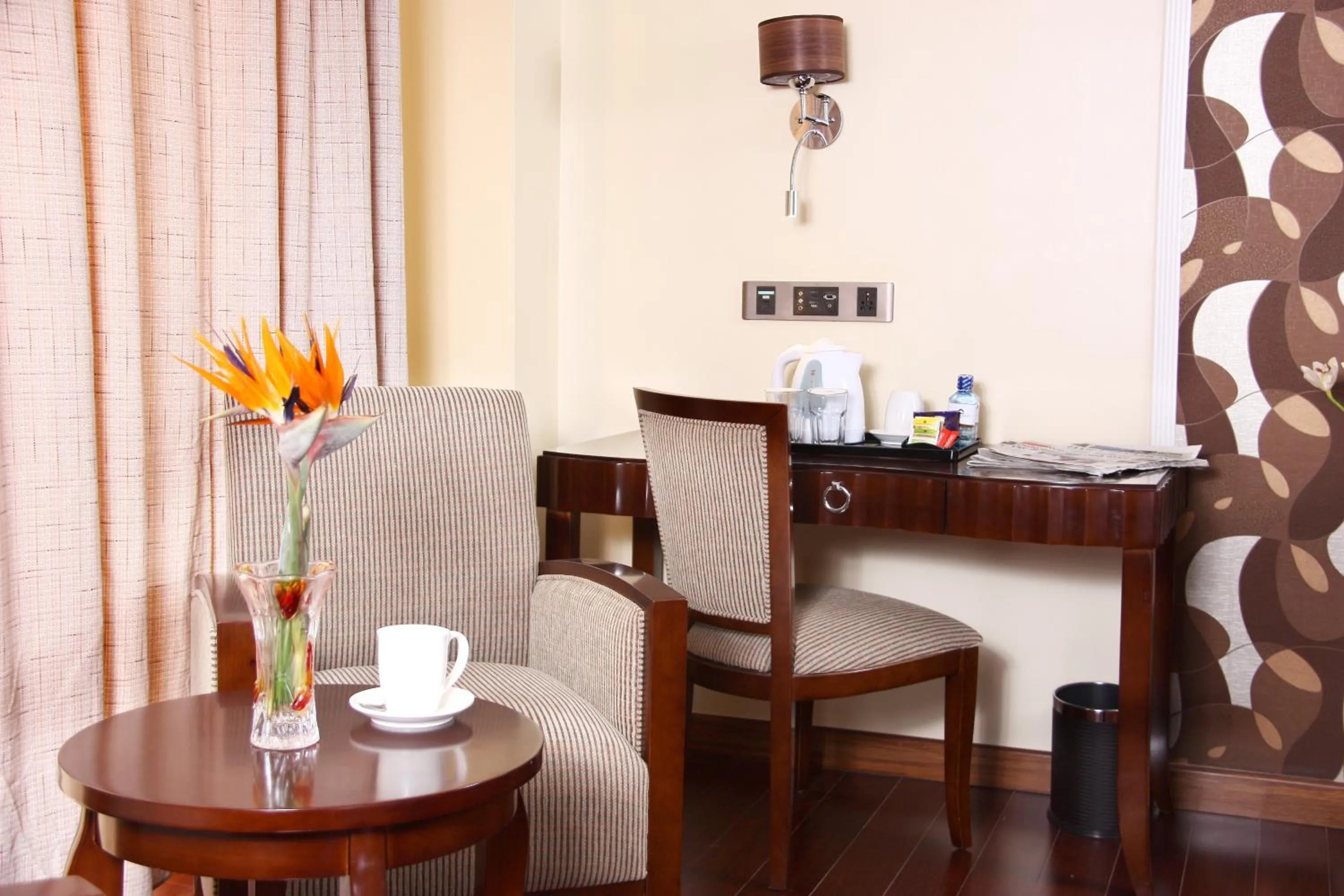 Seating area in The White Rhino Hotel