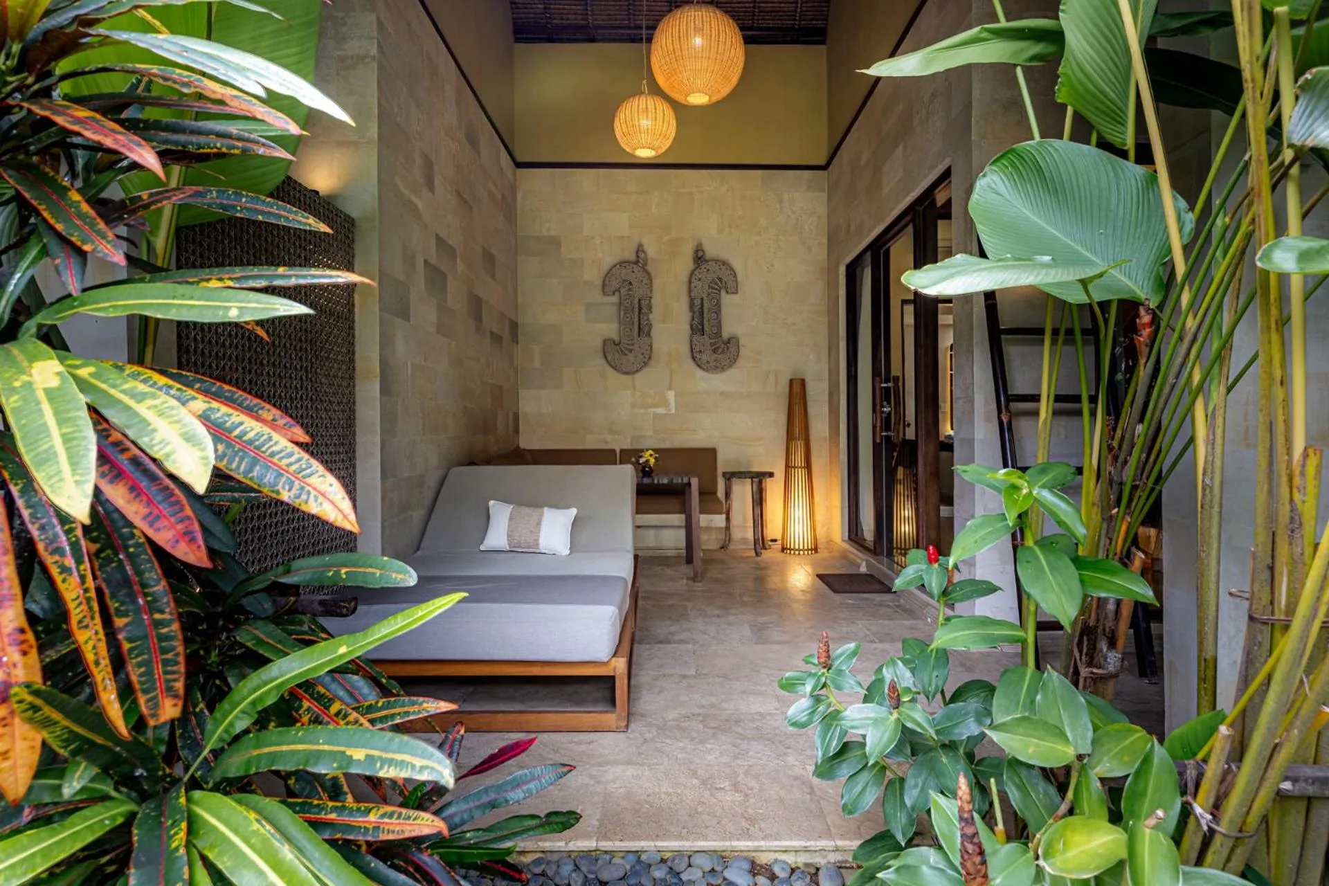 Patio, Bed in Karmagali Suites Adults only & Private Pool Family Villas