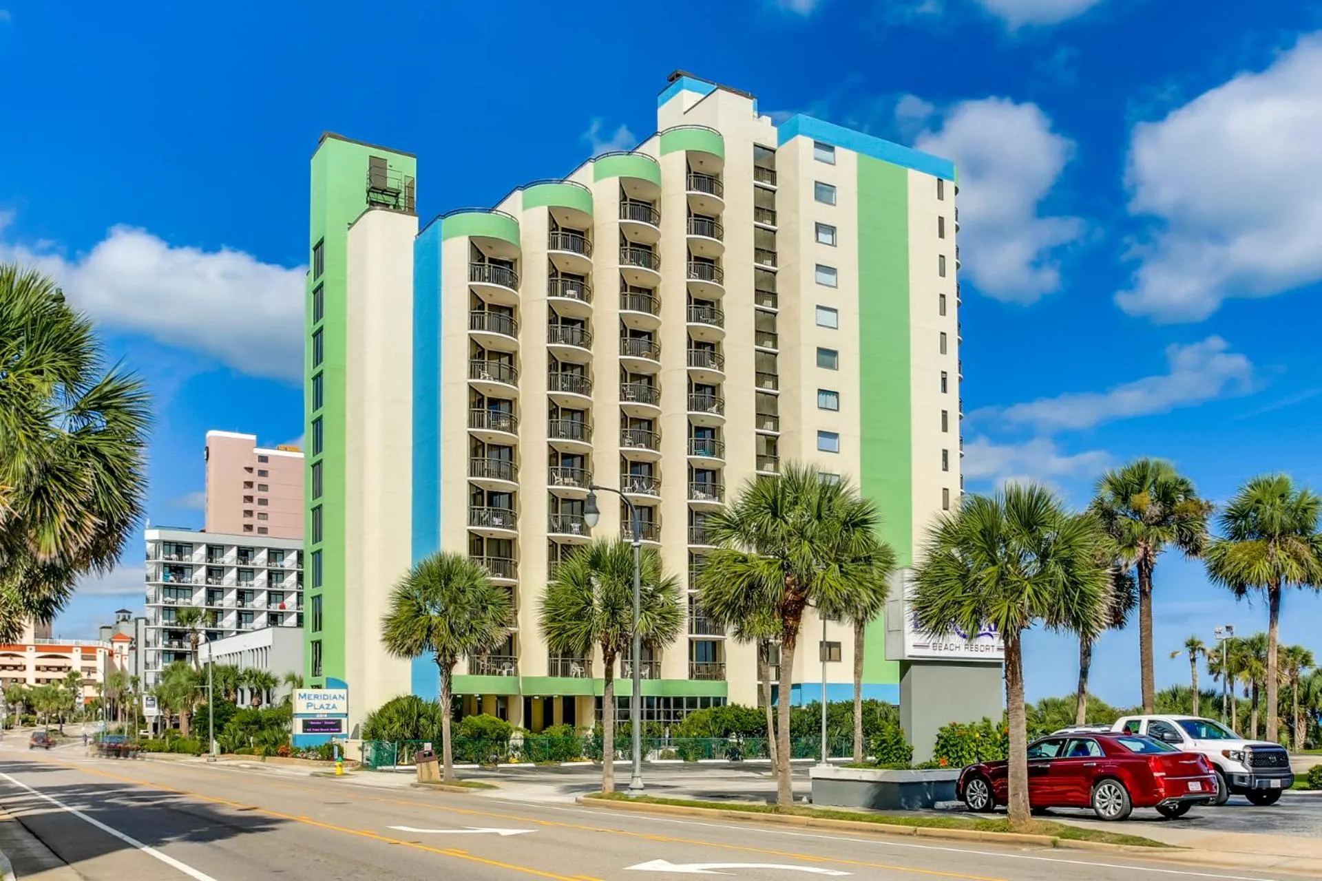 Property building in Oceanfront condo Steps to the beach w No Resort Fees