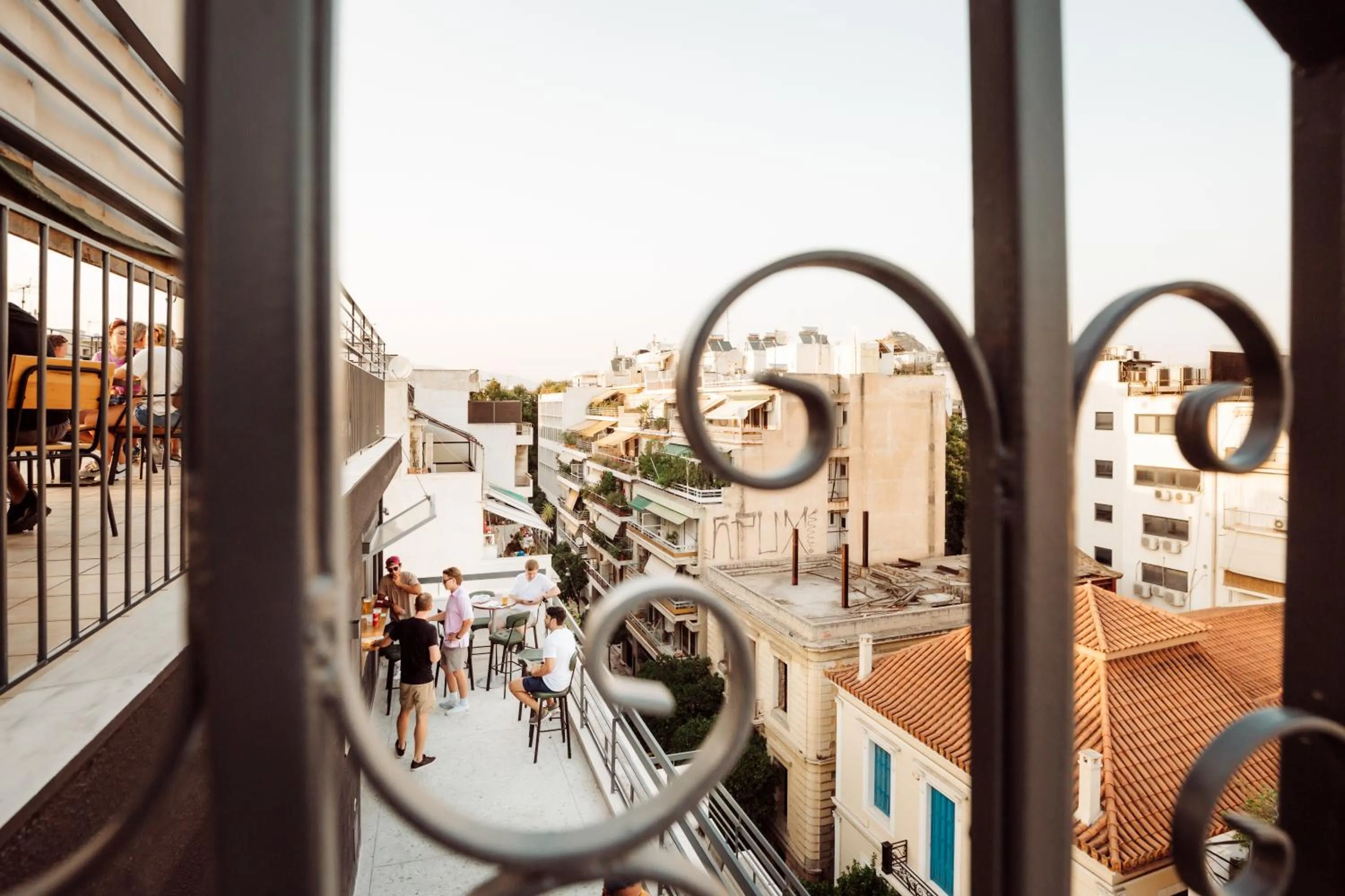 Balcony/Terrace in Athens Backpackers