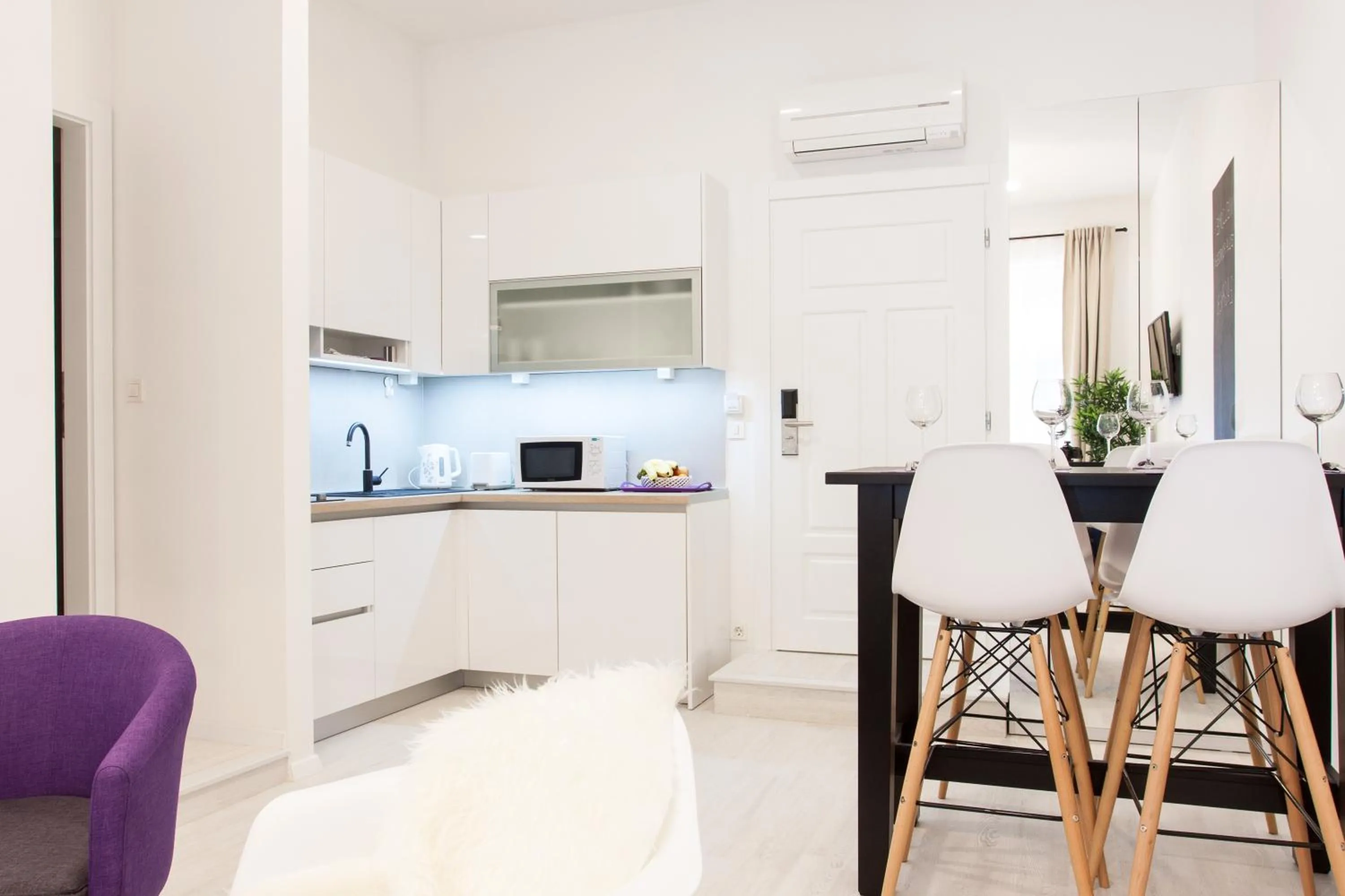 Kitchen or kitchenette in Tesla Boutique Apartments & Rooms