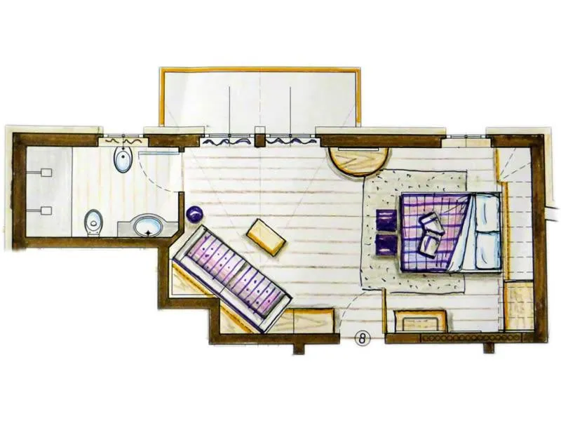Floor plan in B&B Ecohotel Chalet des Alpes