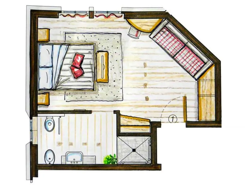 Floor plan in B&B Ecohotel Chalet des Alpes