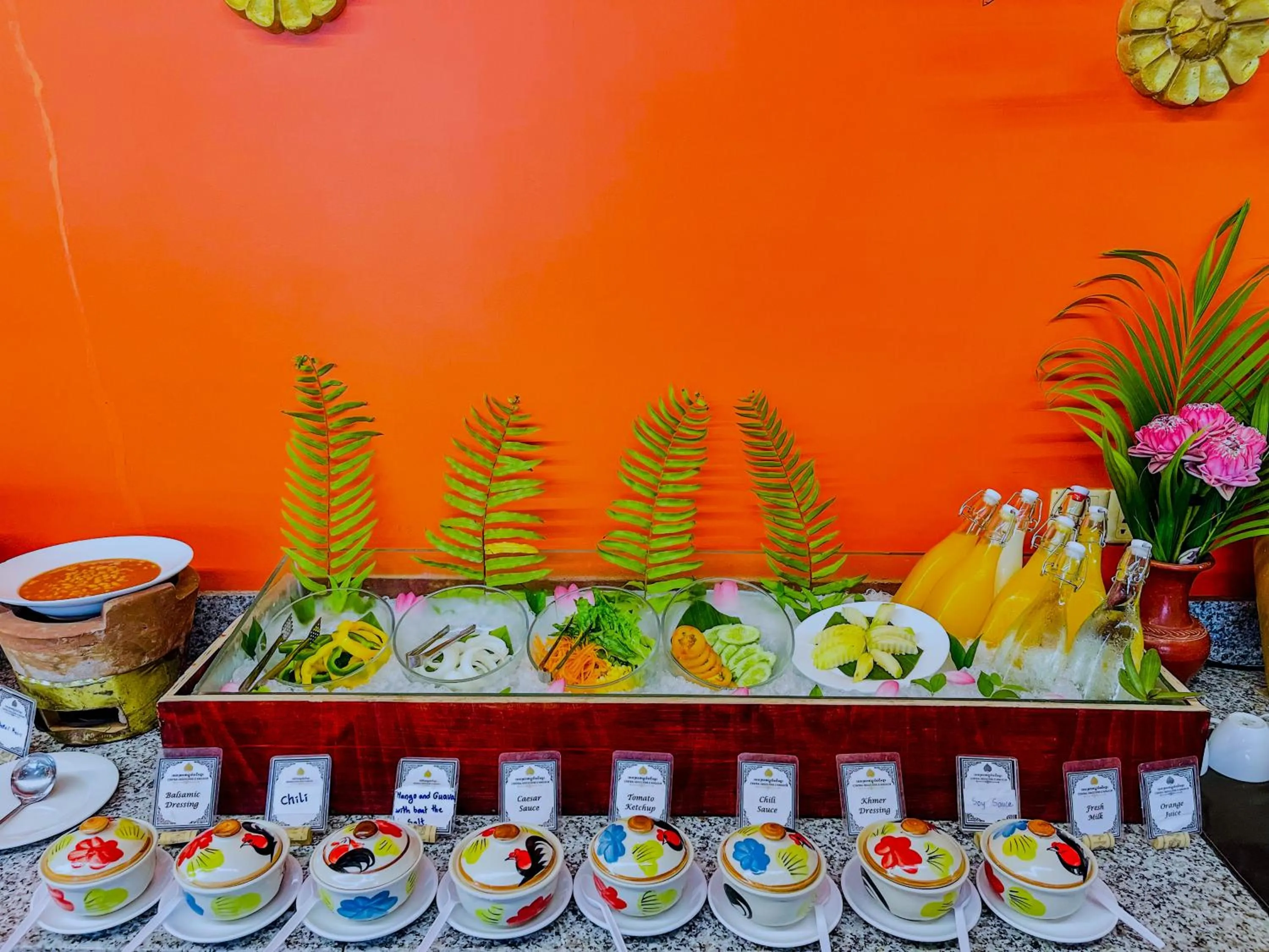 Buffet breakfast in Central Indochine d'Angkor Hotel