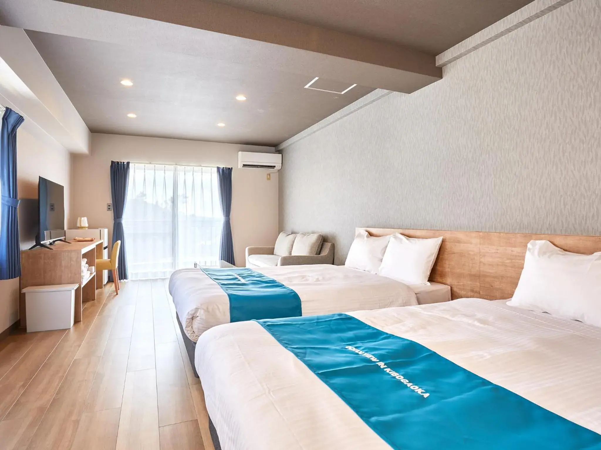 Double Room with Two Double Beds in Ocean View in Kibogaoka Double Room with Two Double Beds in Ocean View in Kibogaoka