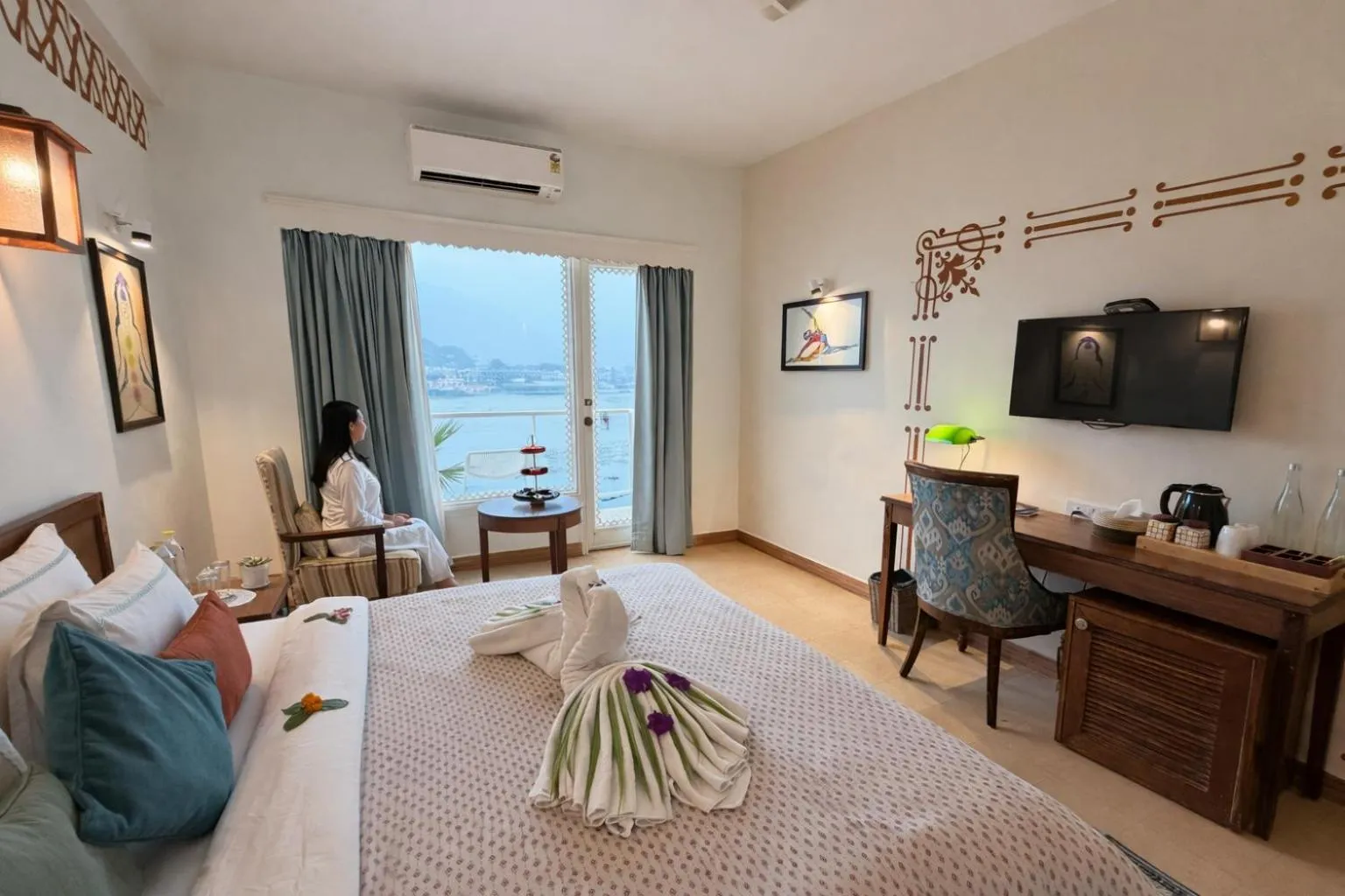 View (from property/room), Bed in Yog Niketan By Sanskriti