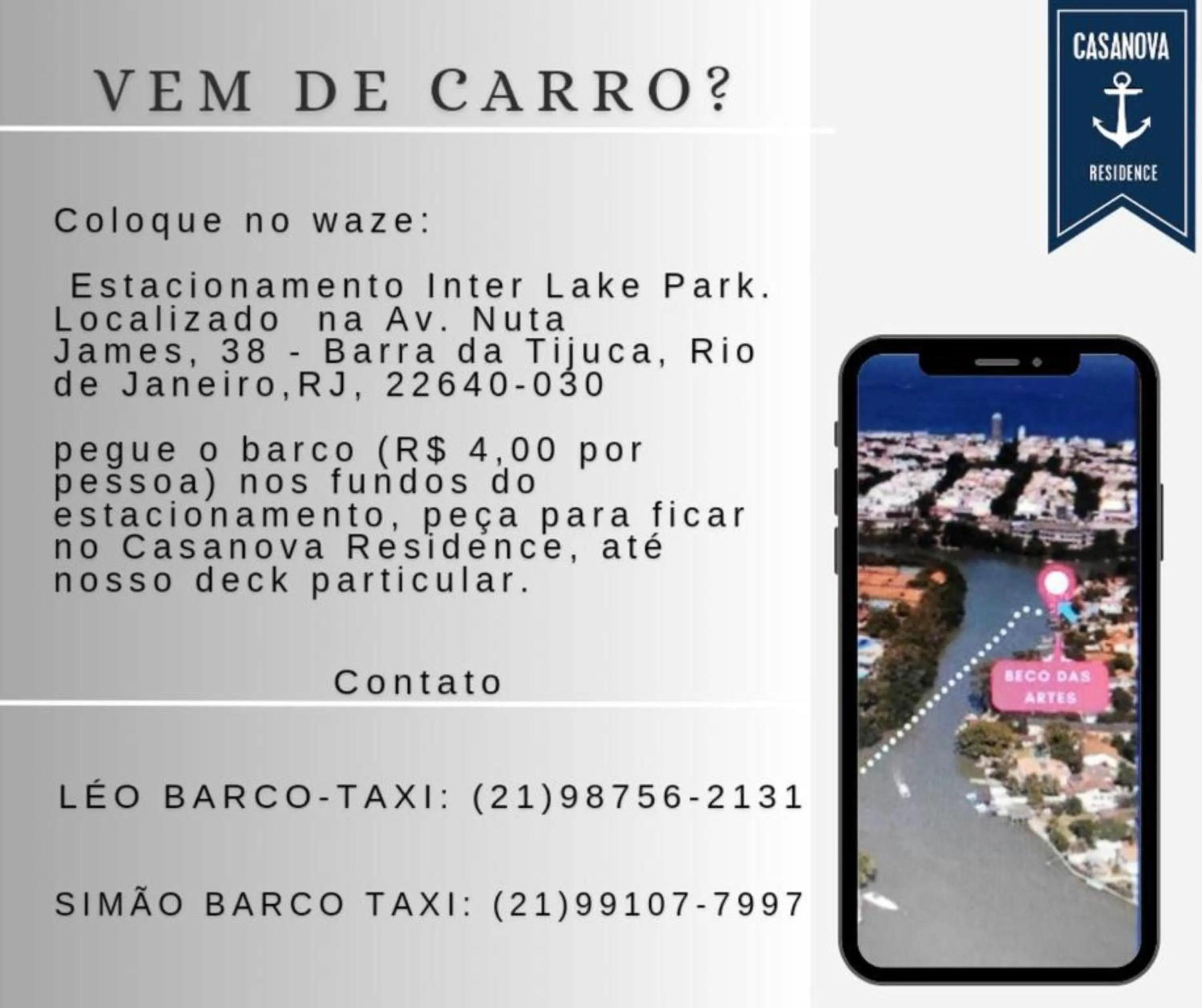 Location in Casanova Residence - Barra da Tijuca na Ilha da Gigoia