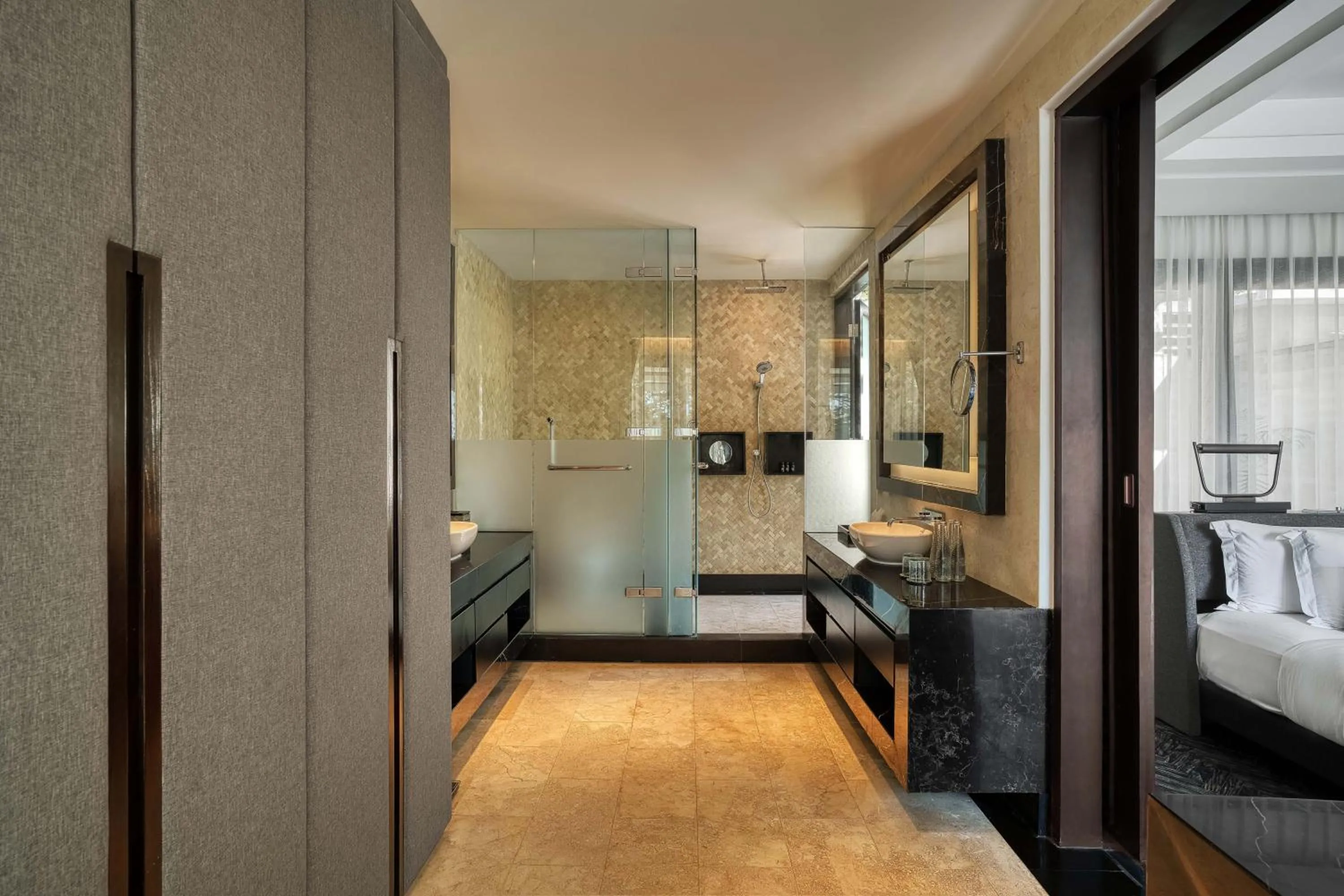 Bed in Prasana Villas by Arjani Resorts