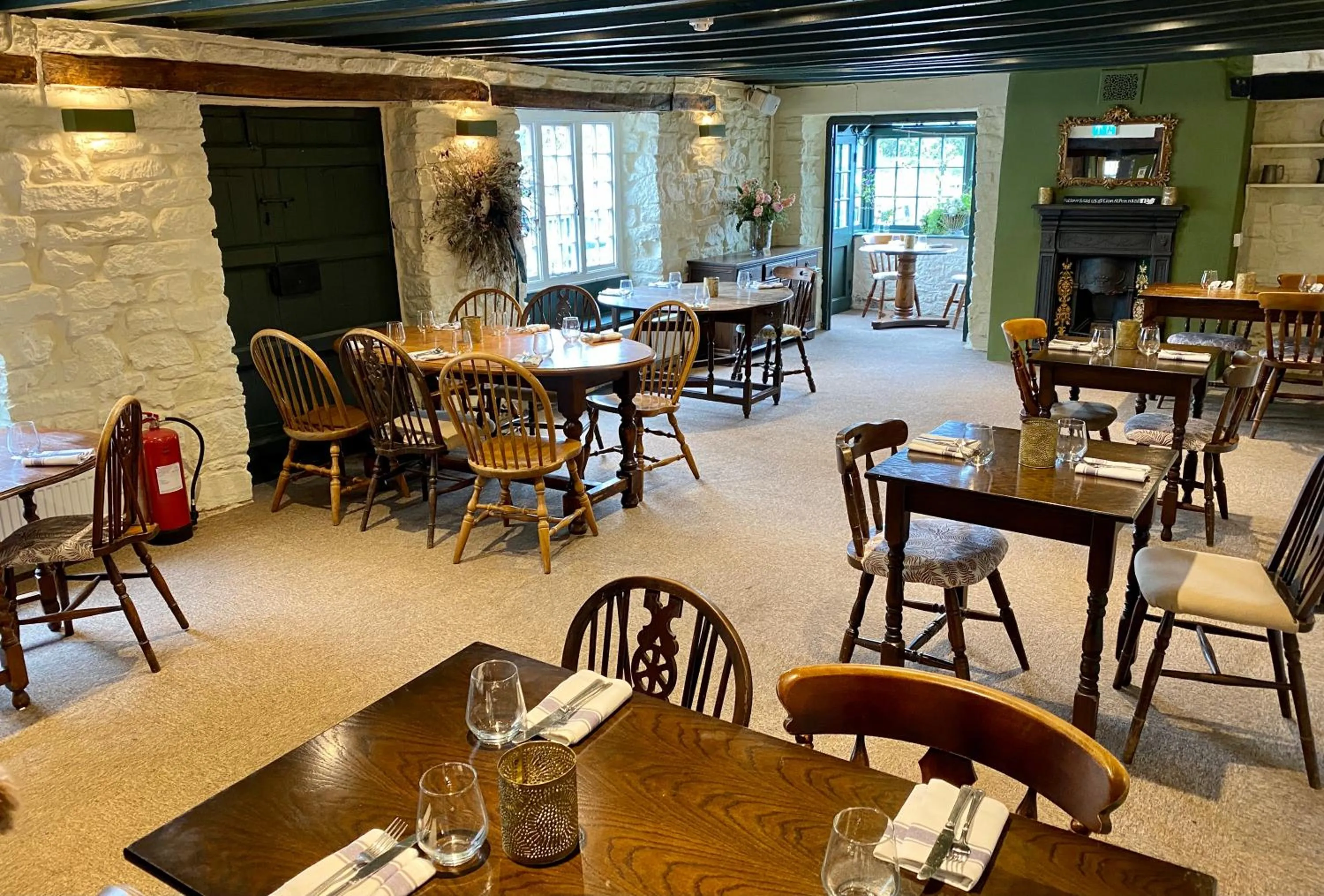 Dining area in The Lion at West Pennard