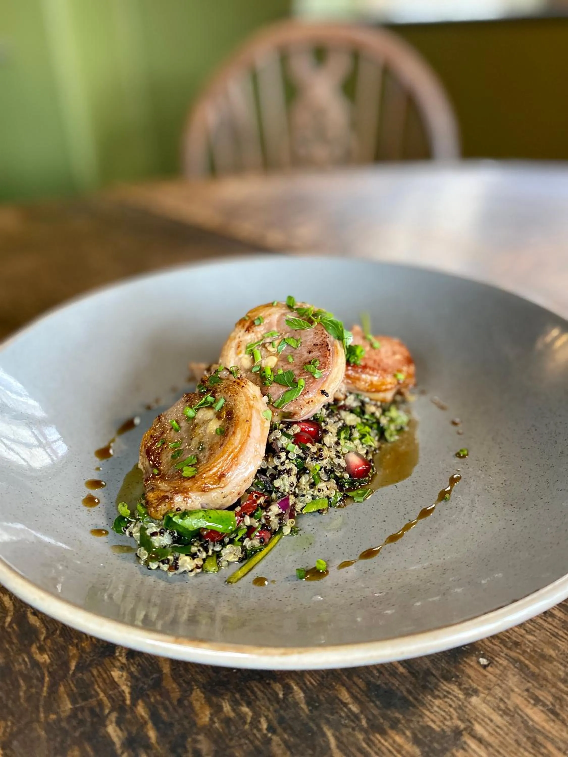 Food and drinks in The Lion at West Pennard