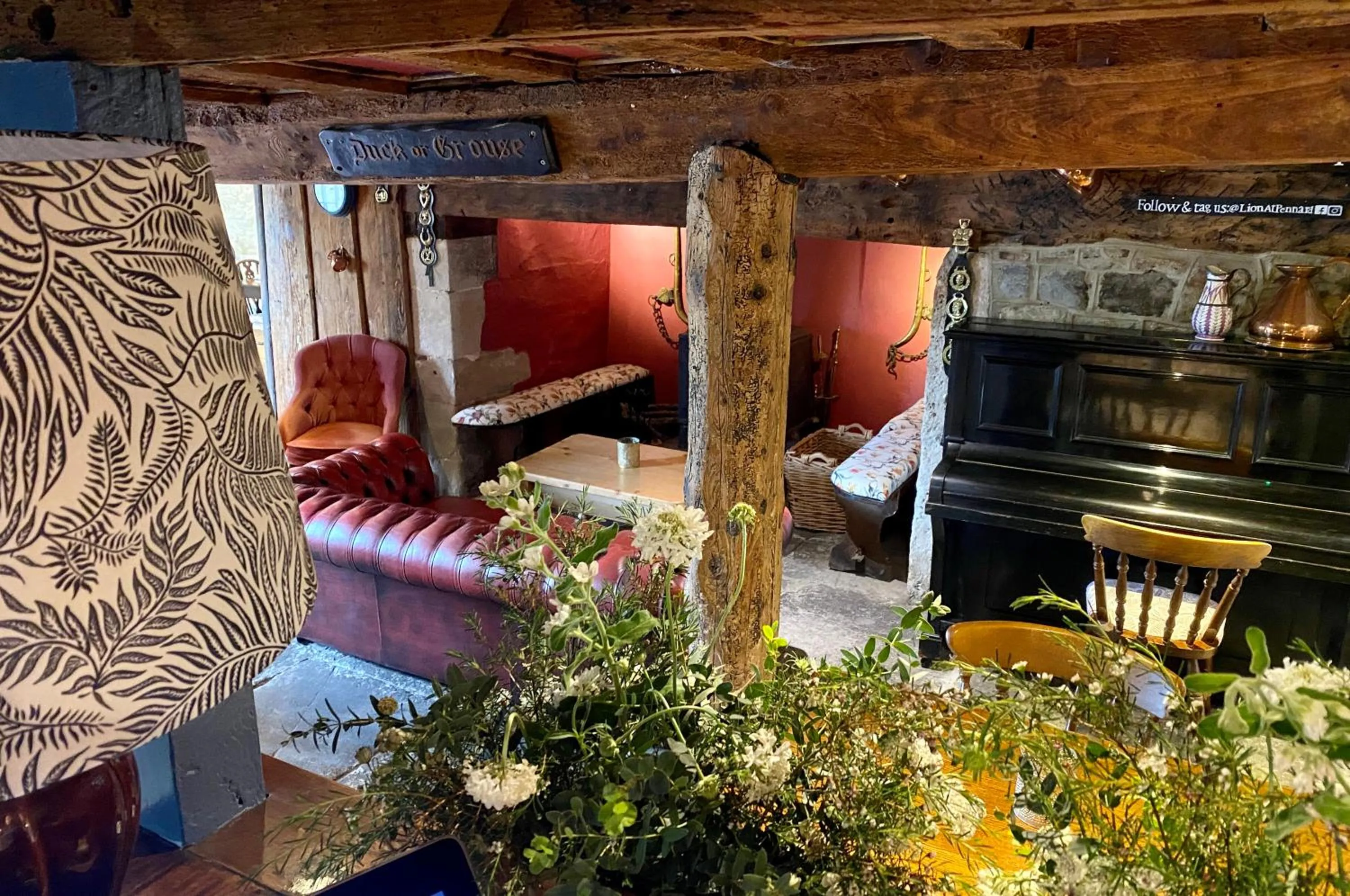 Dining area in The Lion at West Pennard