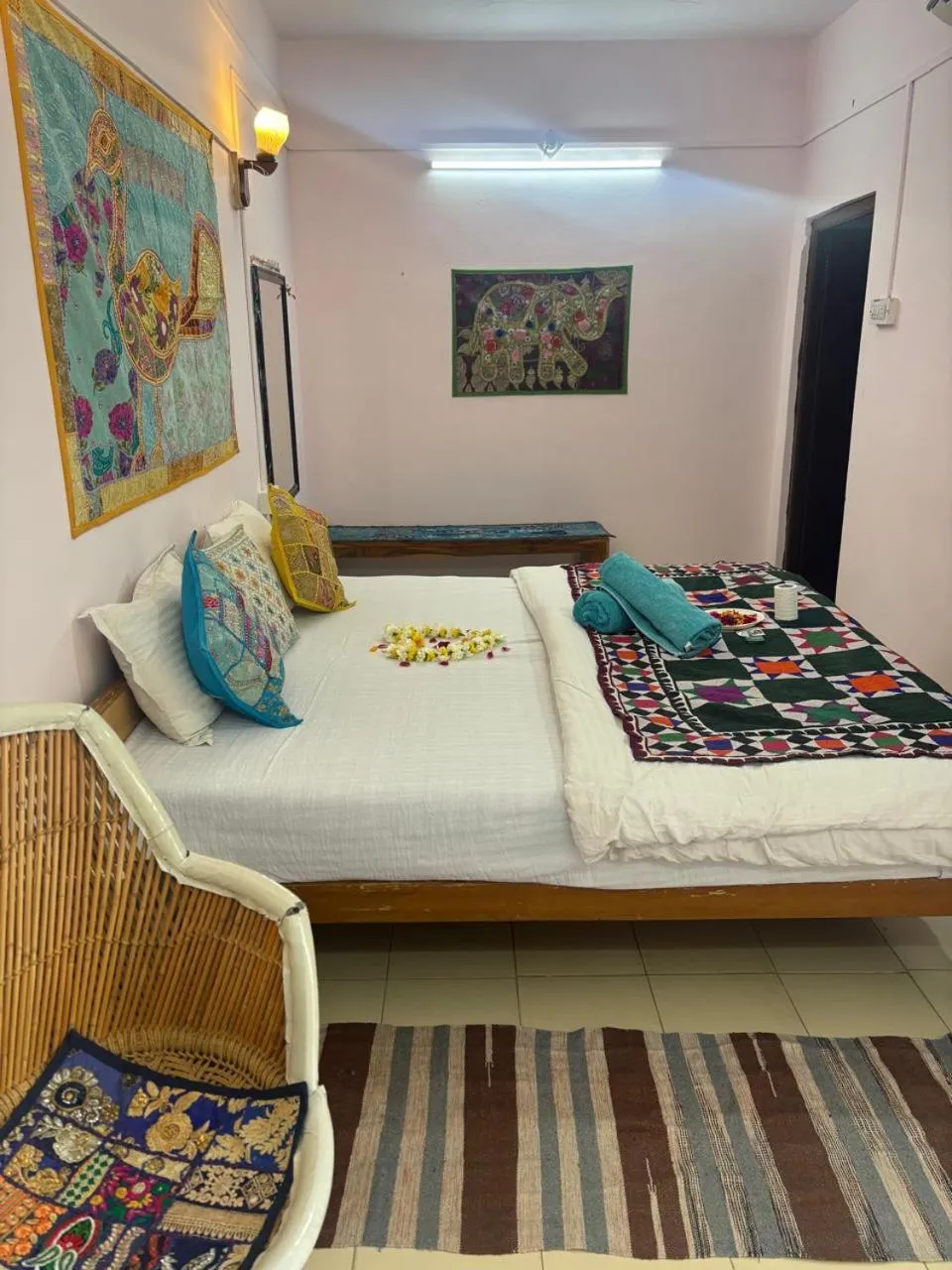Bed in Shiva Guest House