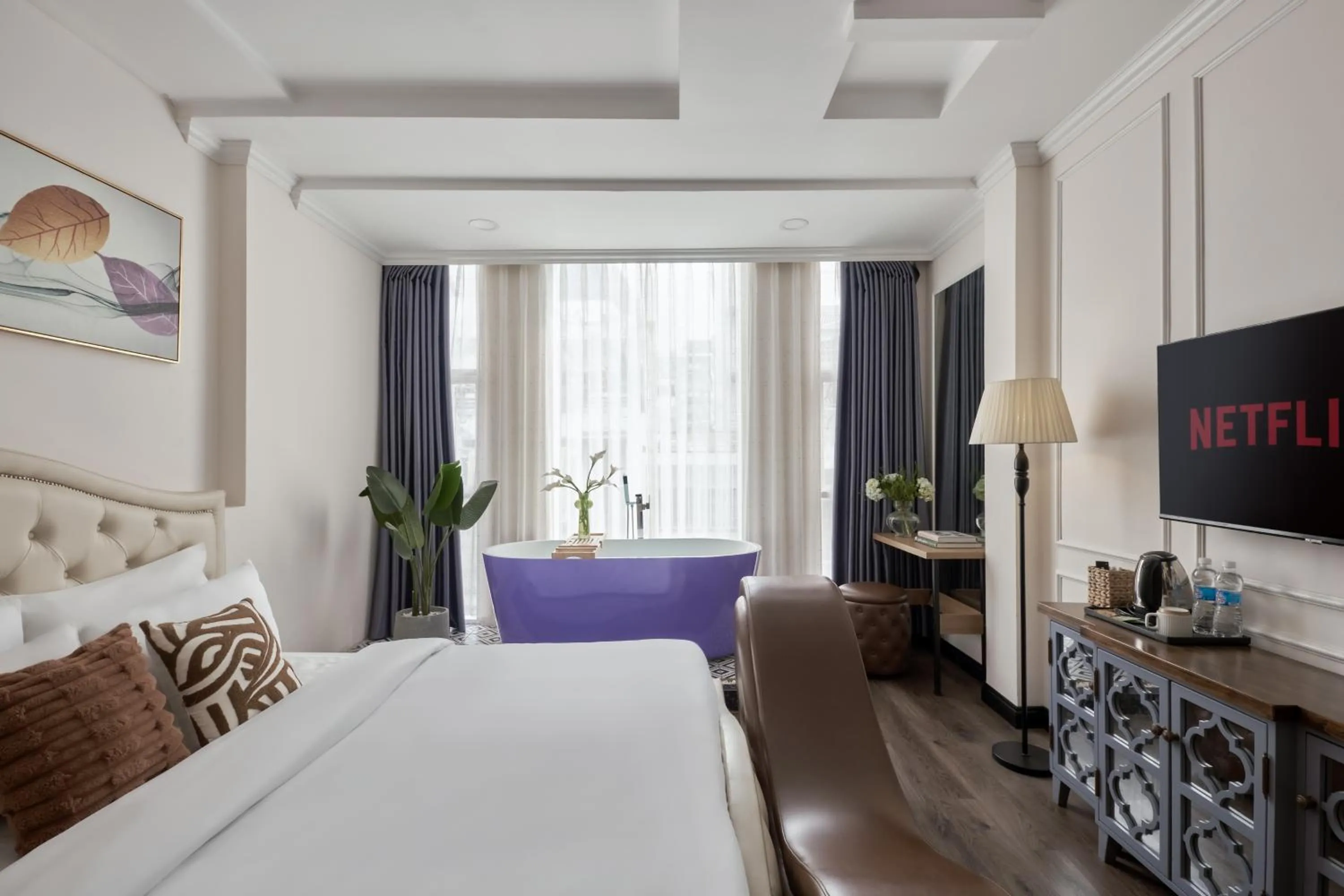 Bed in Quy Hung Hotel And Spa Central