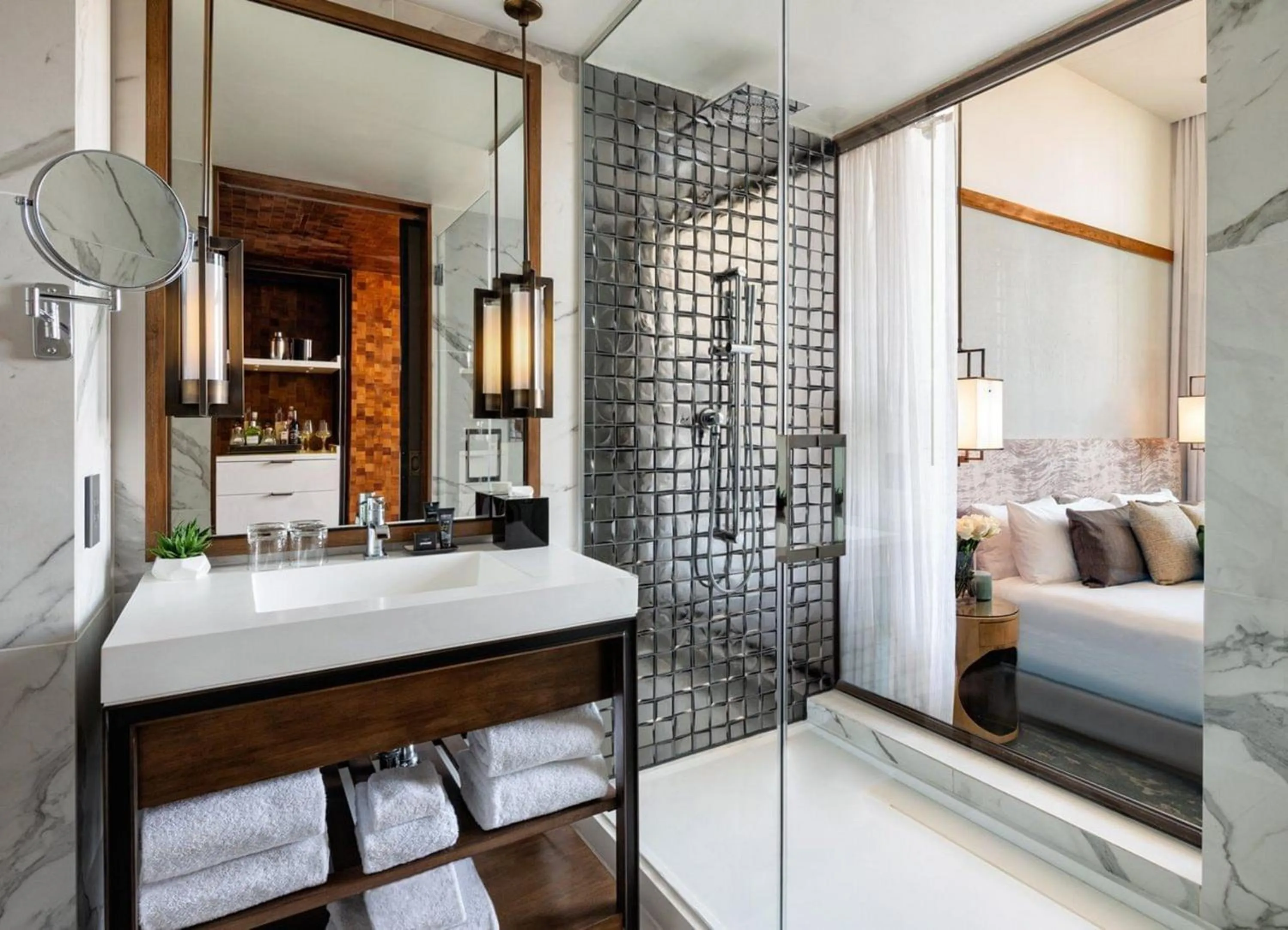 Bathroom, Bed in Dream Hollywood, by Hyatt