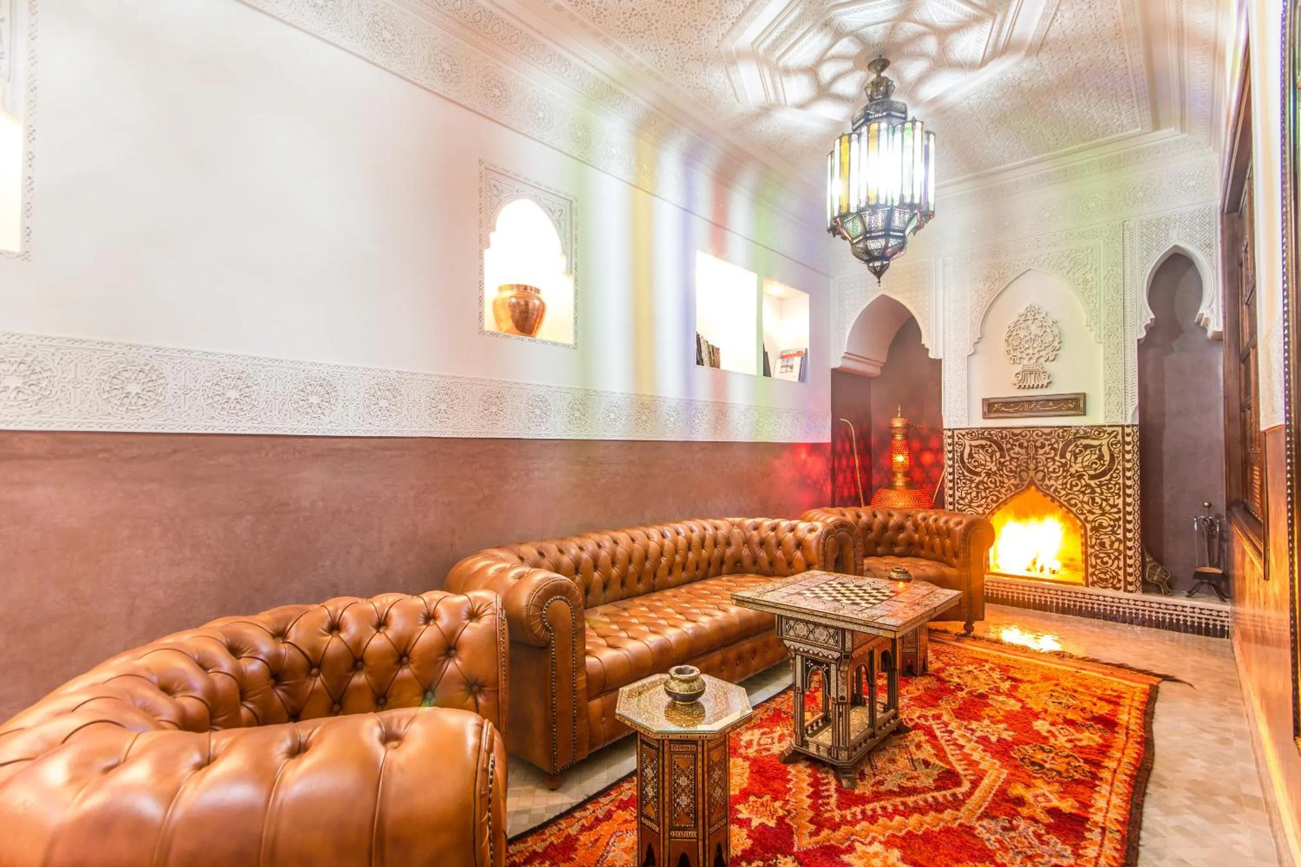 Communal lounge/ TV room in Riad Lamya Marrakech