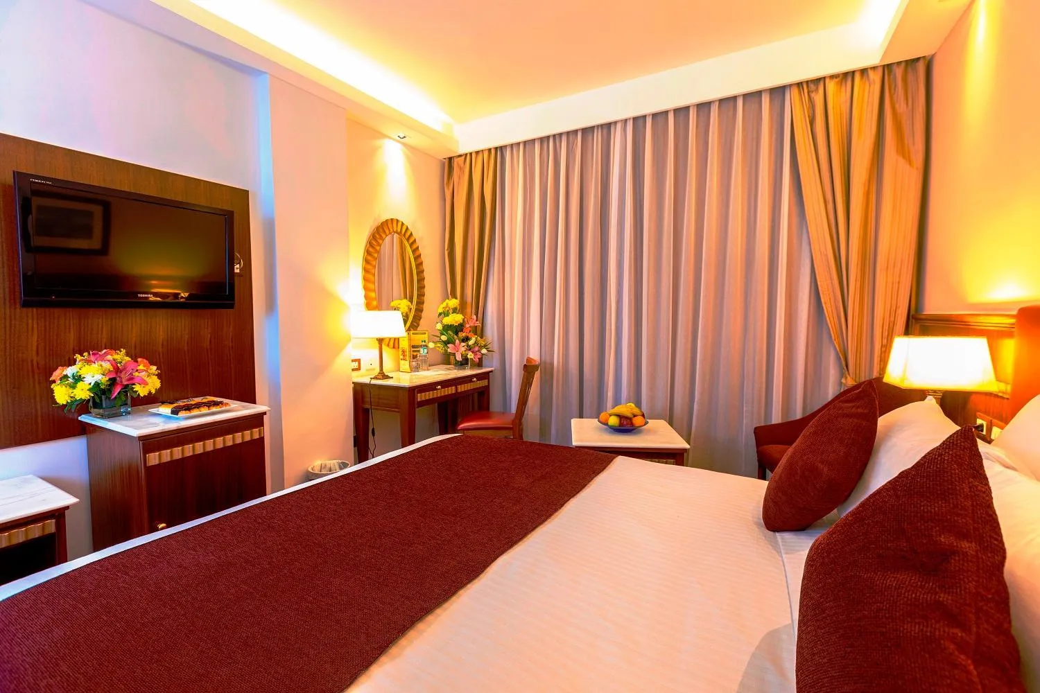 Bed in Hotel Flamenco Cairo