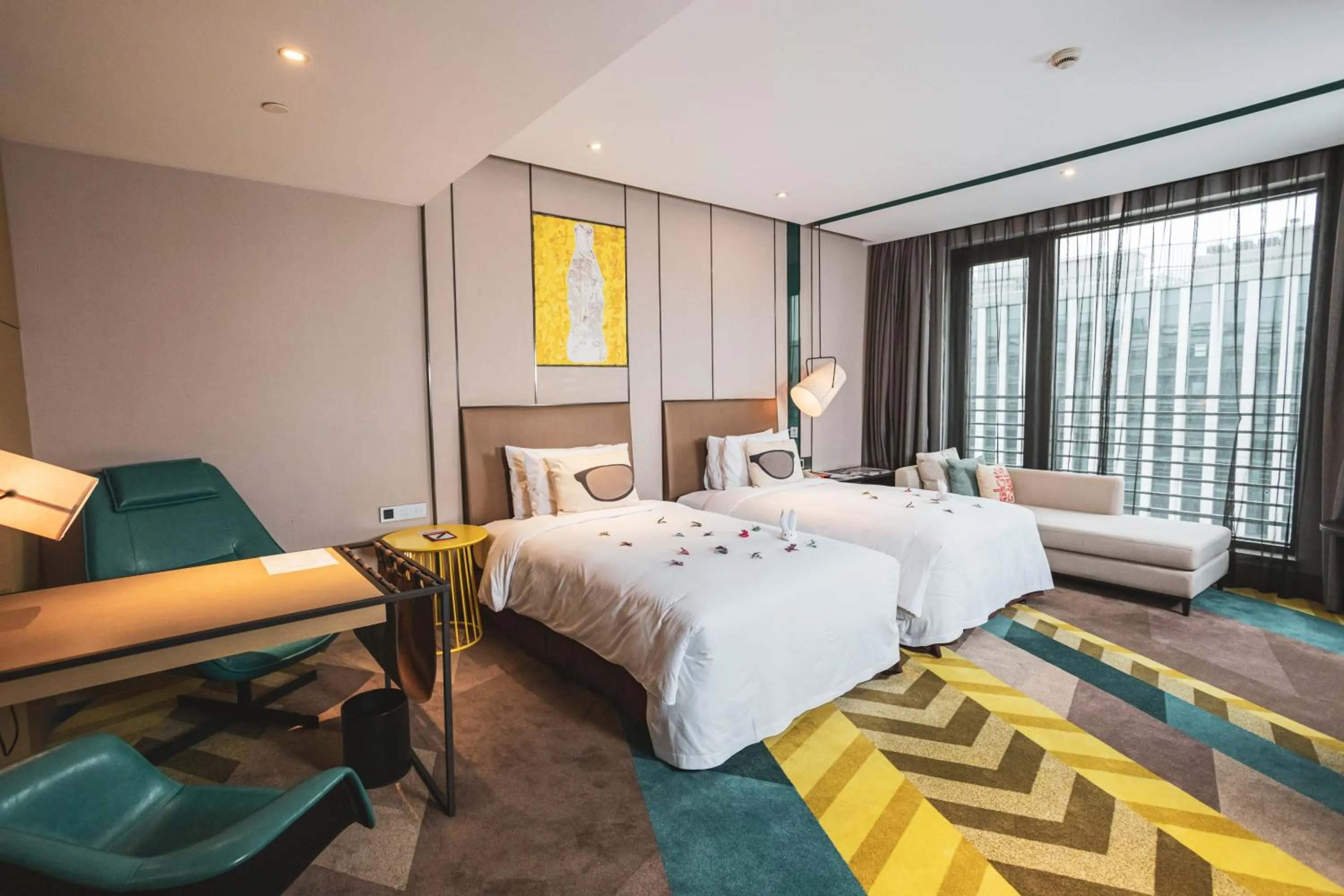 Decorative detail, Bed in MiniMax Premier Hotel Shanghai Hongqiao