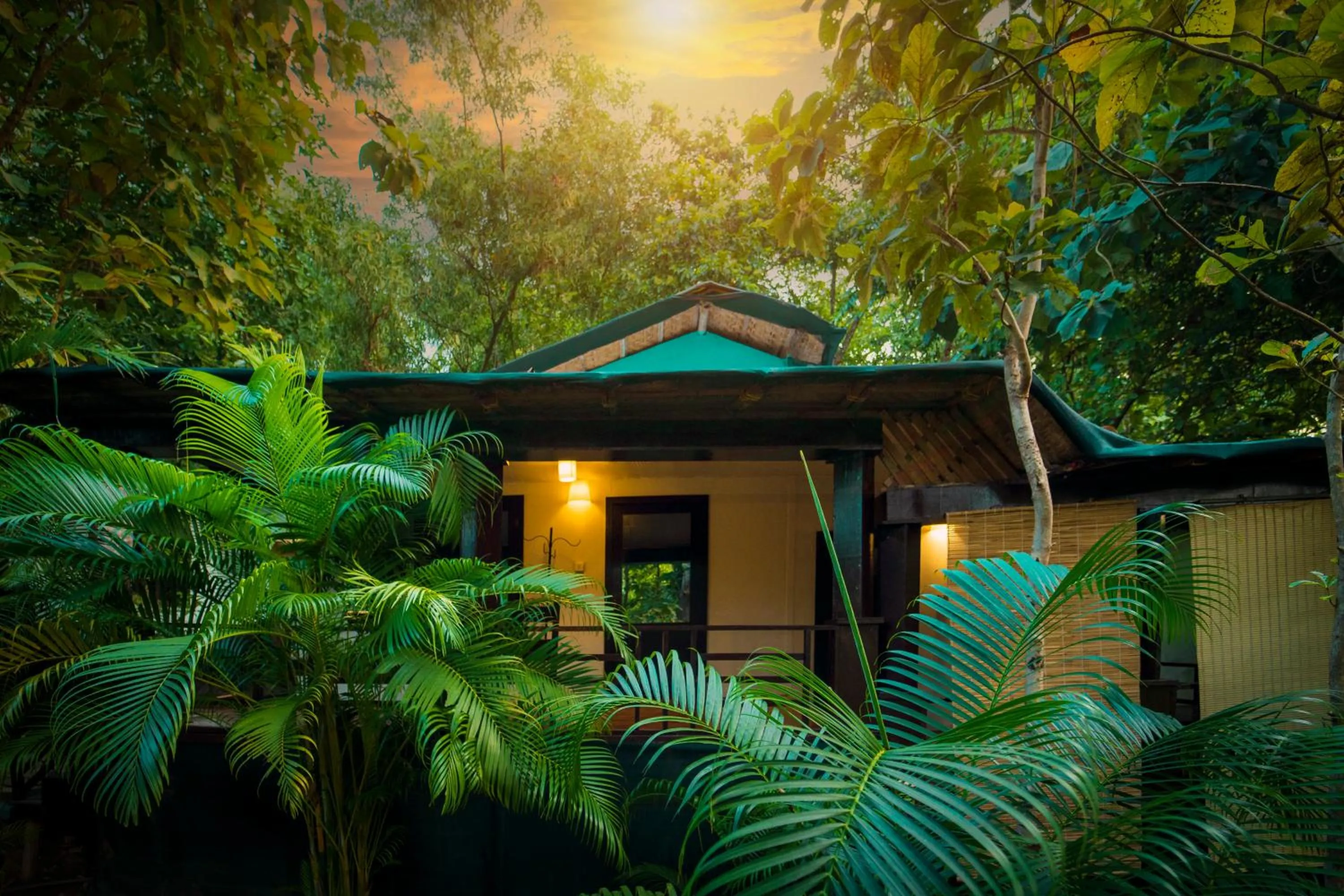 Garden view in La La Land Resort Goa