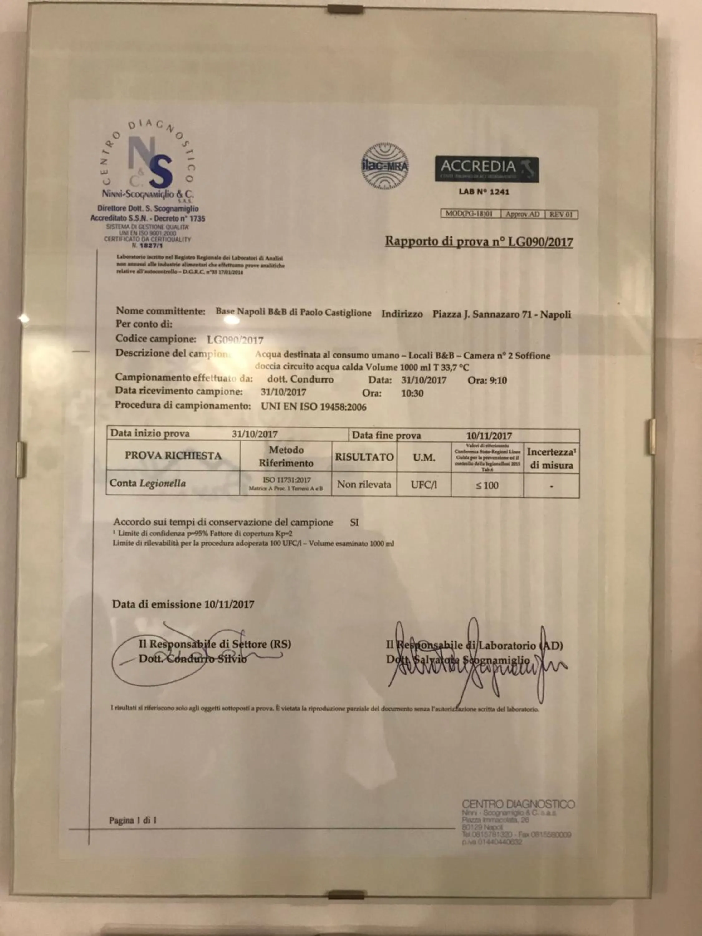 Logo/Certificate/Sign in Base Napoli Mergellina