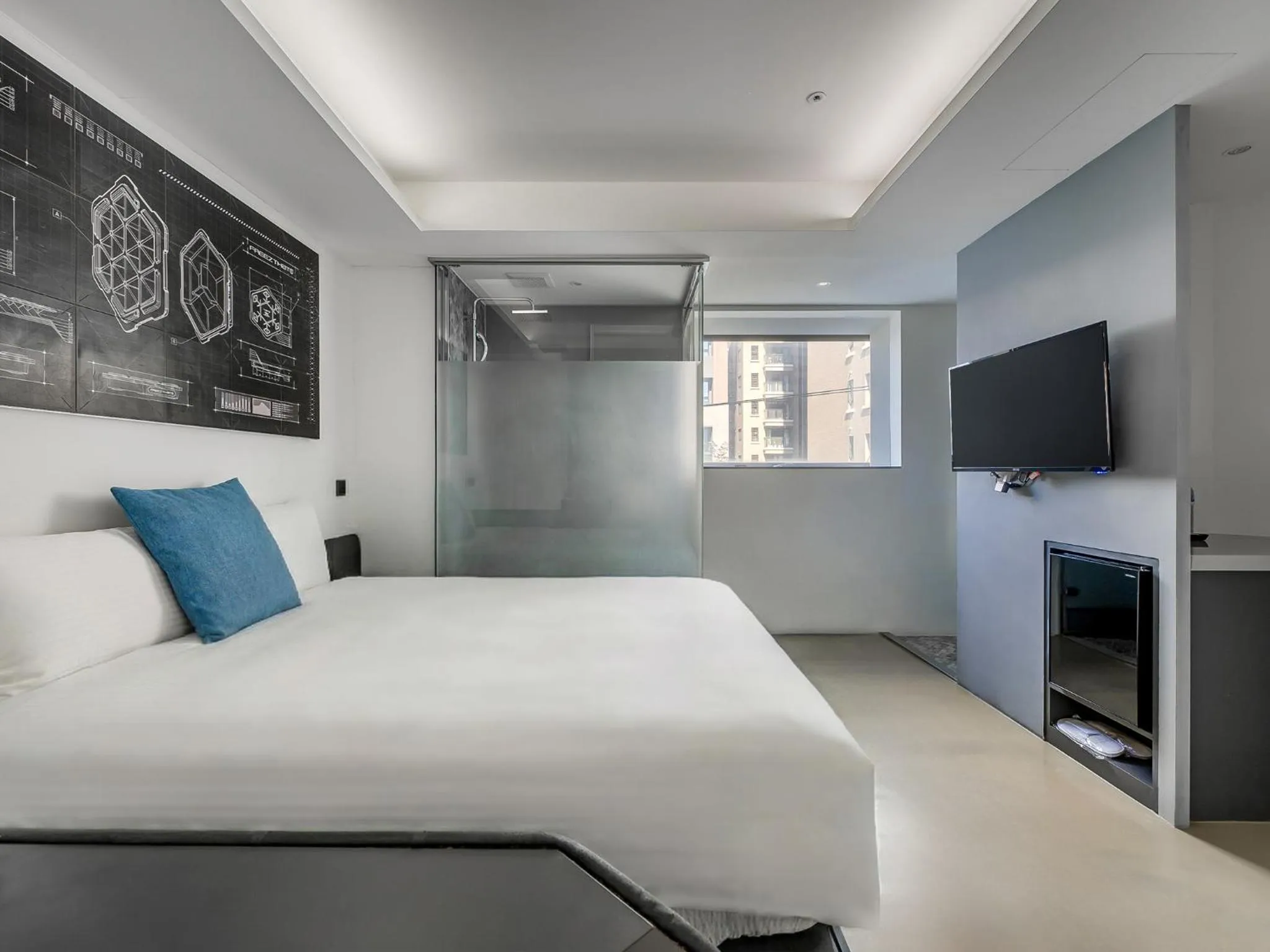 Bed in CHECK inn Taichung Liming