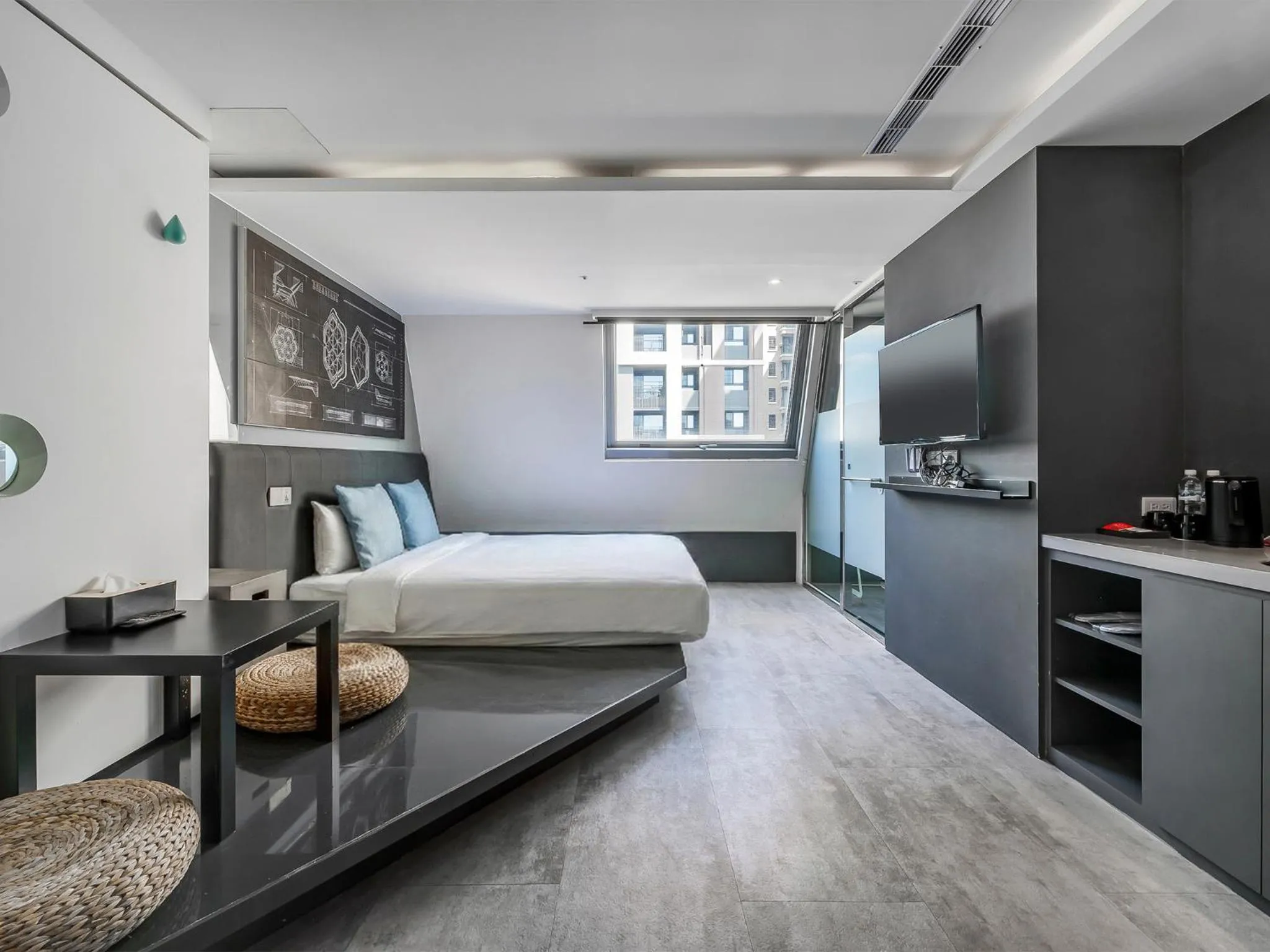 Bed in CHECK inn Taichung Liming