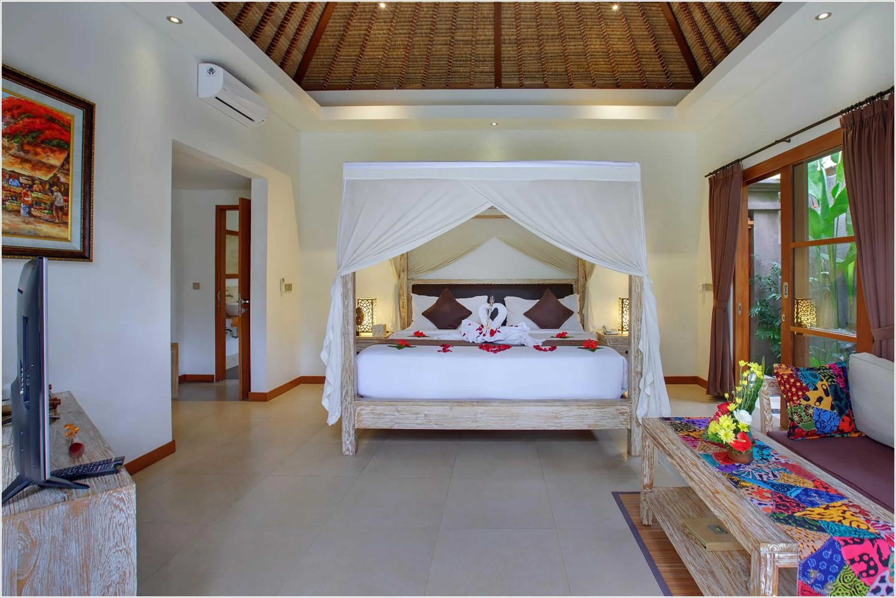 Shower, Bed in Anusara Luxury Villas