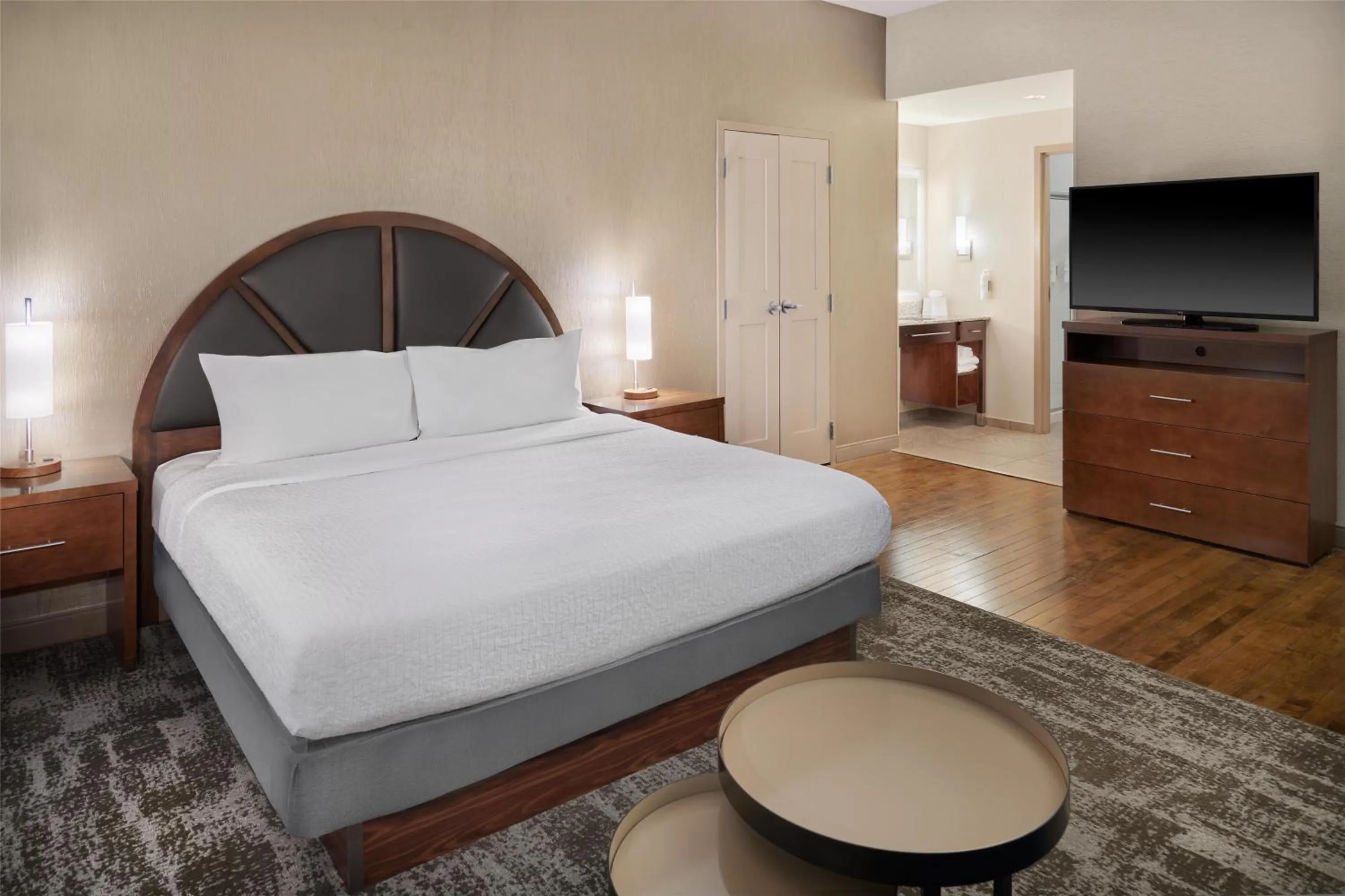 Bed in Homewood Suites by Hilton Grand Rapids Downtown