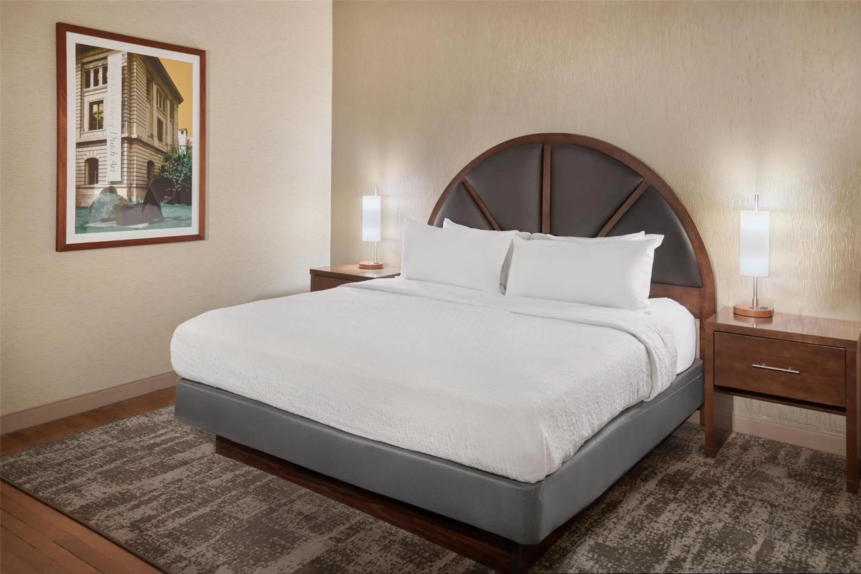 Bed in Homewood Suites by Hilton Grand Rapids Downtown