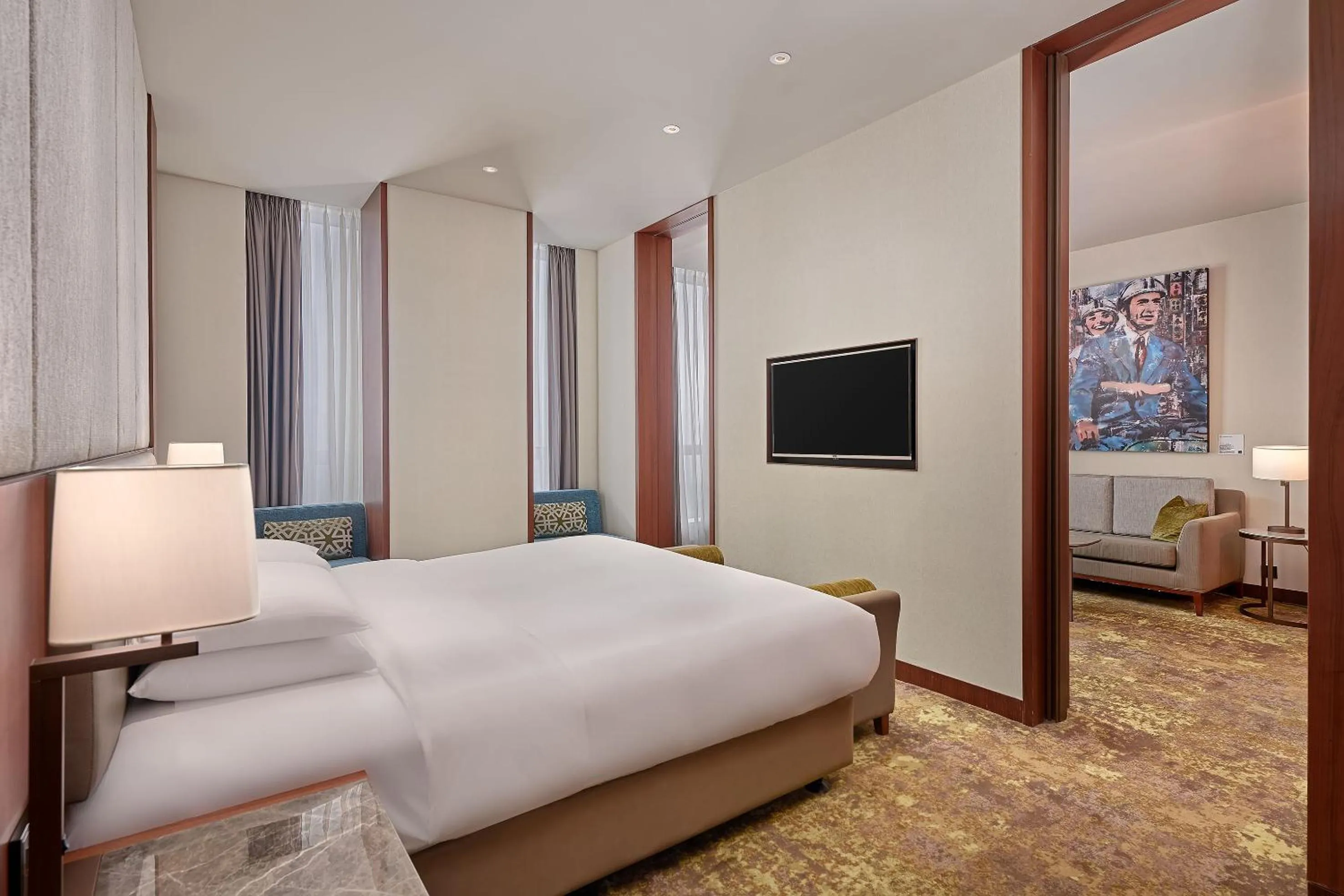 Bed in Courtyard by Marriott Taipei