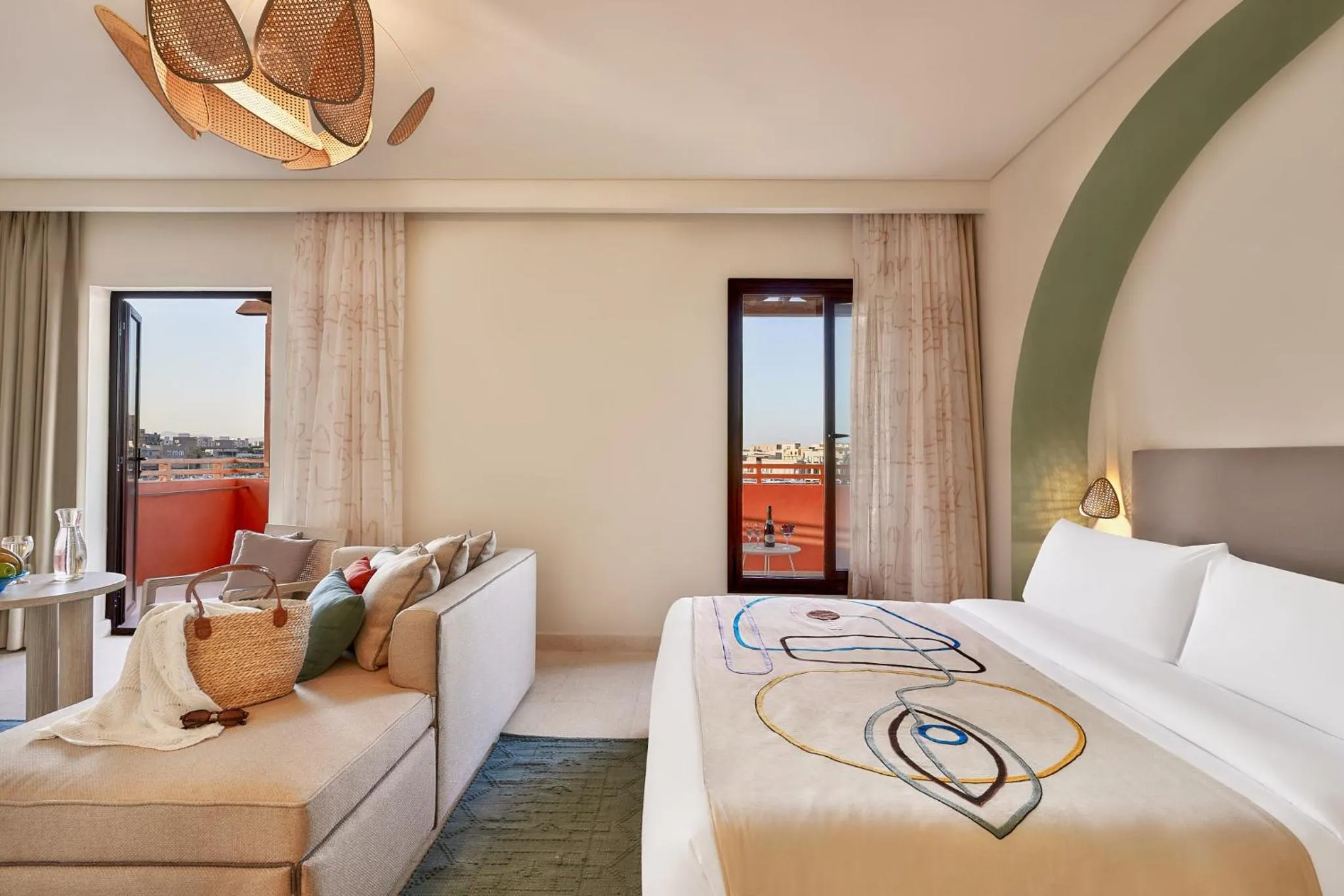 View (from property/room), Bed in Three Corners Ocean View El Gouna - Adults Only