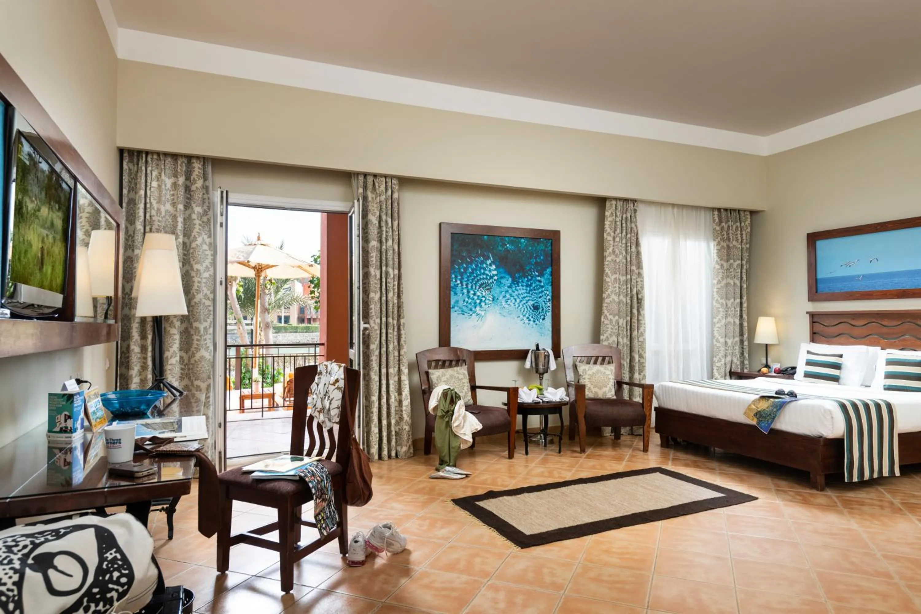 View (from property/room), Bed in Three Corners Ocean View El Gouna - Adults Only