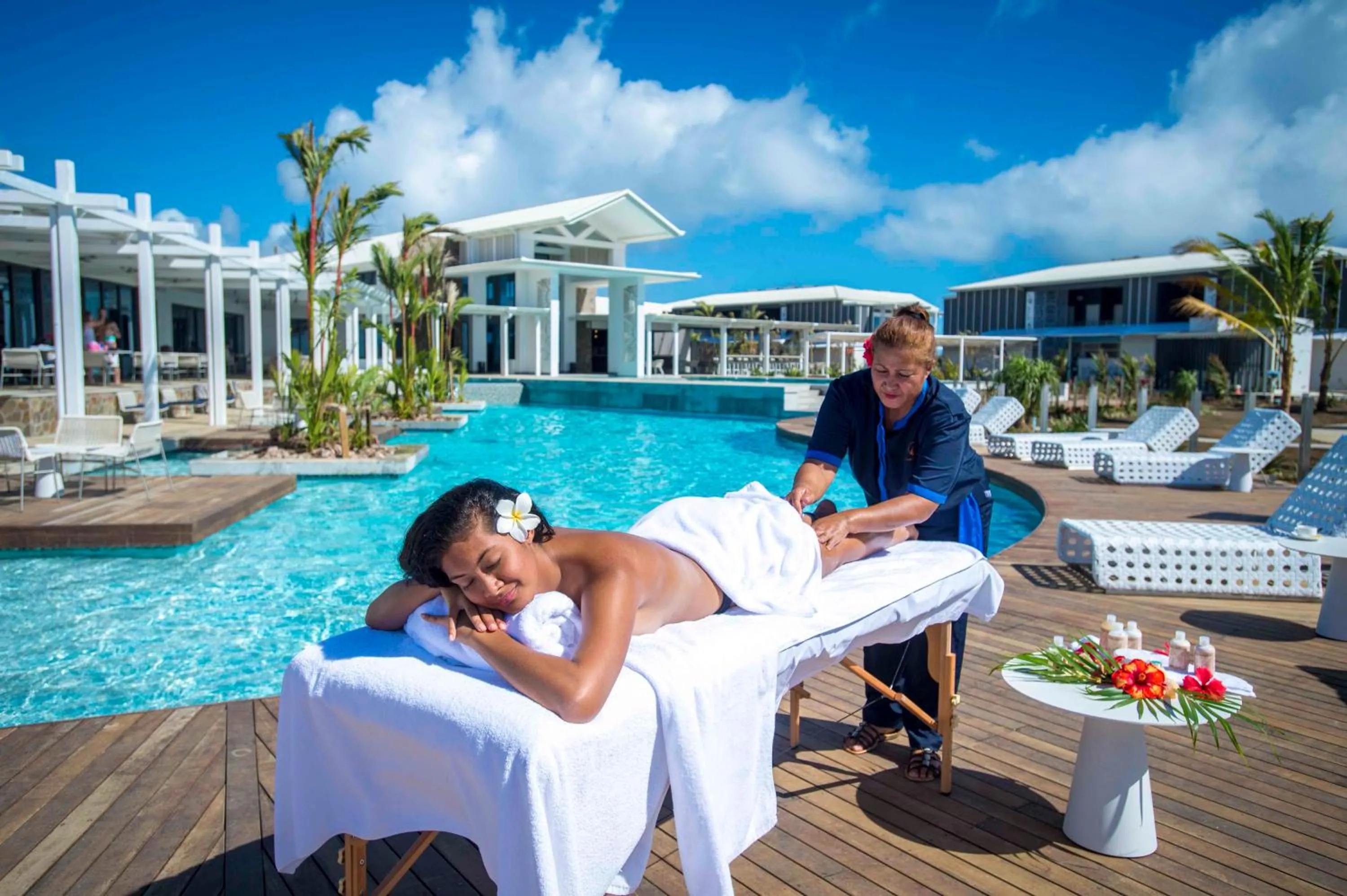 Staff in Taumeasina Island Resort