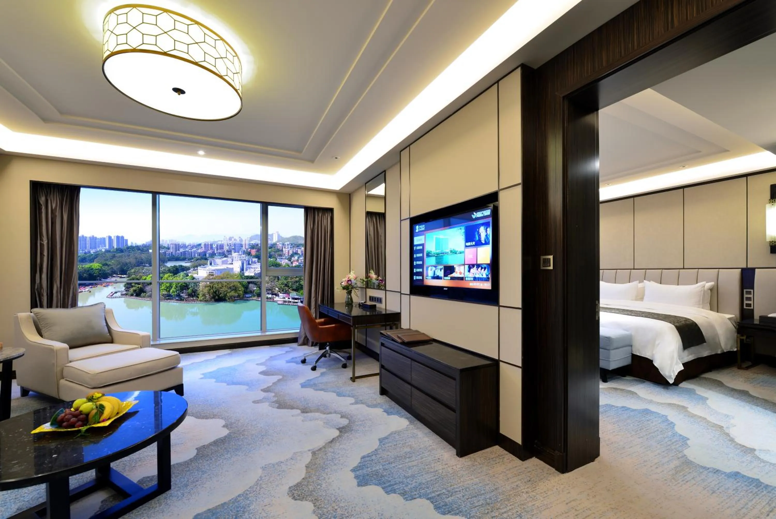 Decorative detail, Bed in Fuzhou Lakeside Hotel