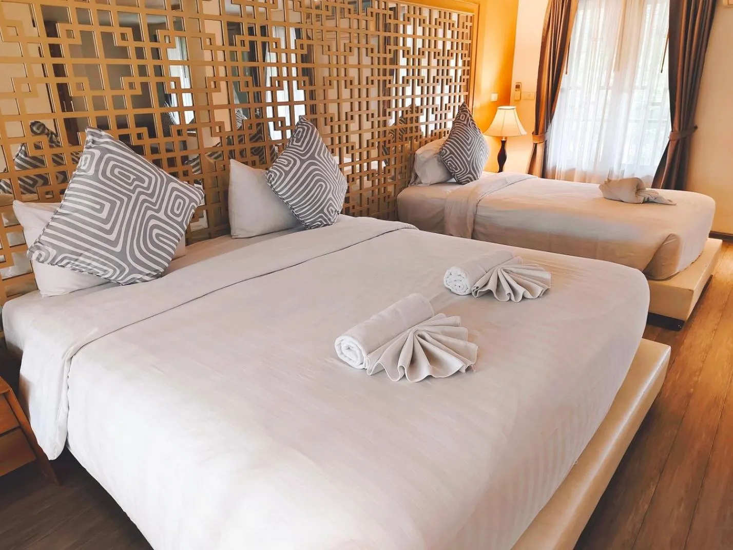 Bed in Moon Dragon Hotel